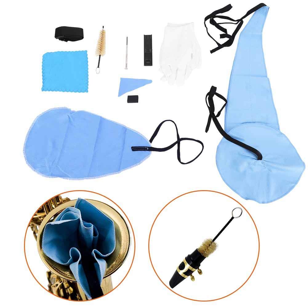 Dilwe 9-in-1 Saxophone Cleaning Kit with Cloth, Mouthpiece Brush, Strap & Screwdriver - Portable Instrument Maintenance Set for Professional & Student Sax Players - Perfect for Home Practice, Band Rehearsals & Music Performances