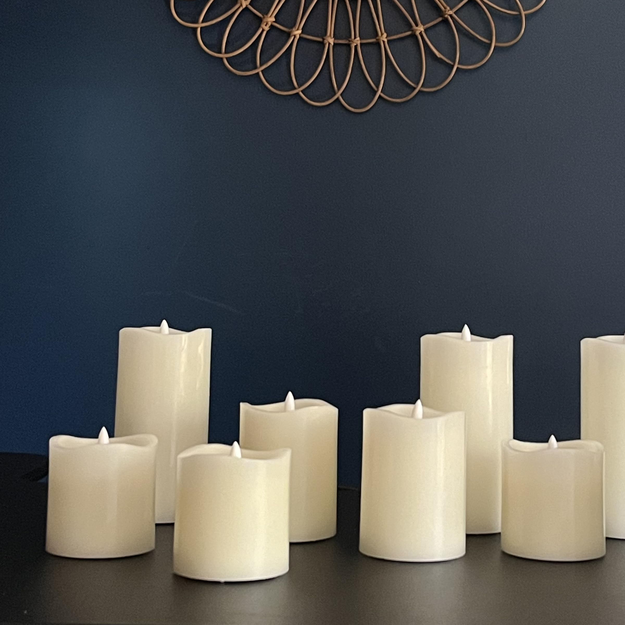 6-Pack Ivory Real Wax Flameless LED Pillar Candles - 3x6 Inches with Remote & Timer for Home Decor, Wedding Centerpieces, and Romantic Ambiance