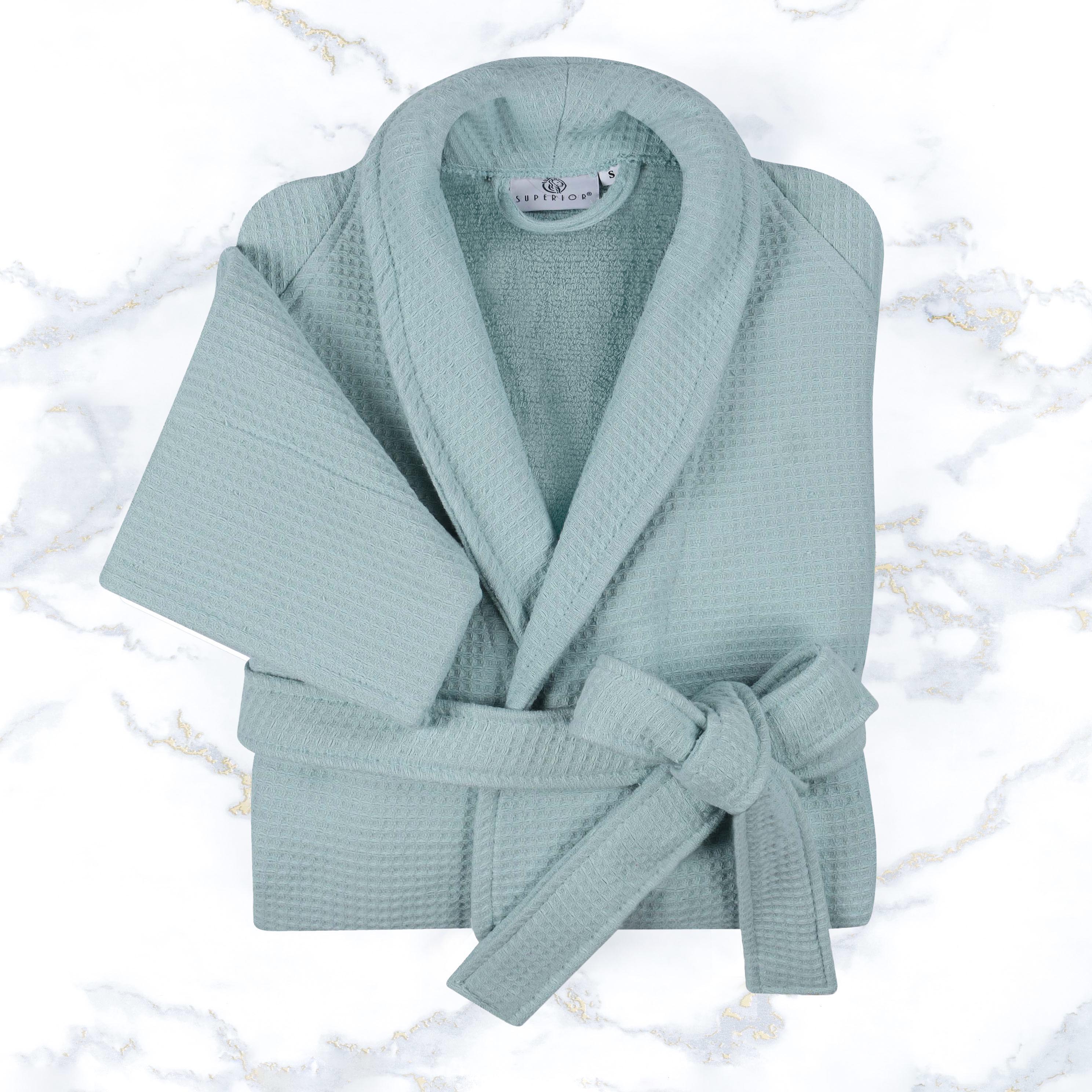 Premium Waffle Weave Cotton Bathrobe - Ultra Soft, Lightweight & Oversized Unisex Robe for Men & Women | Perfect for Spa, Lounge & Post-Shower Comfort