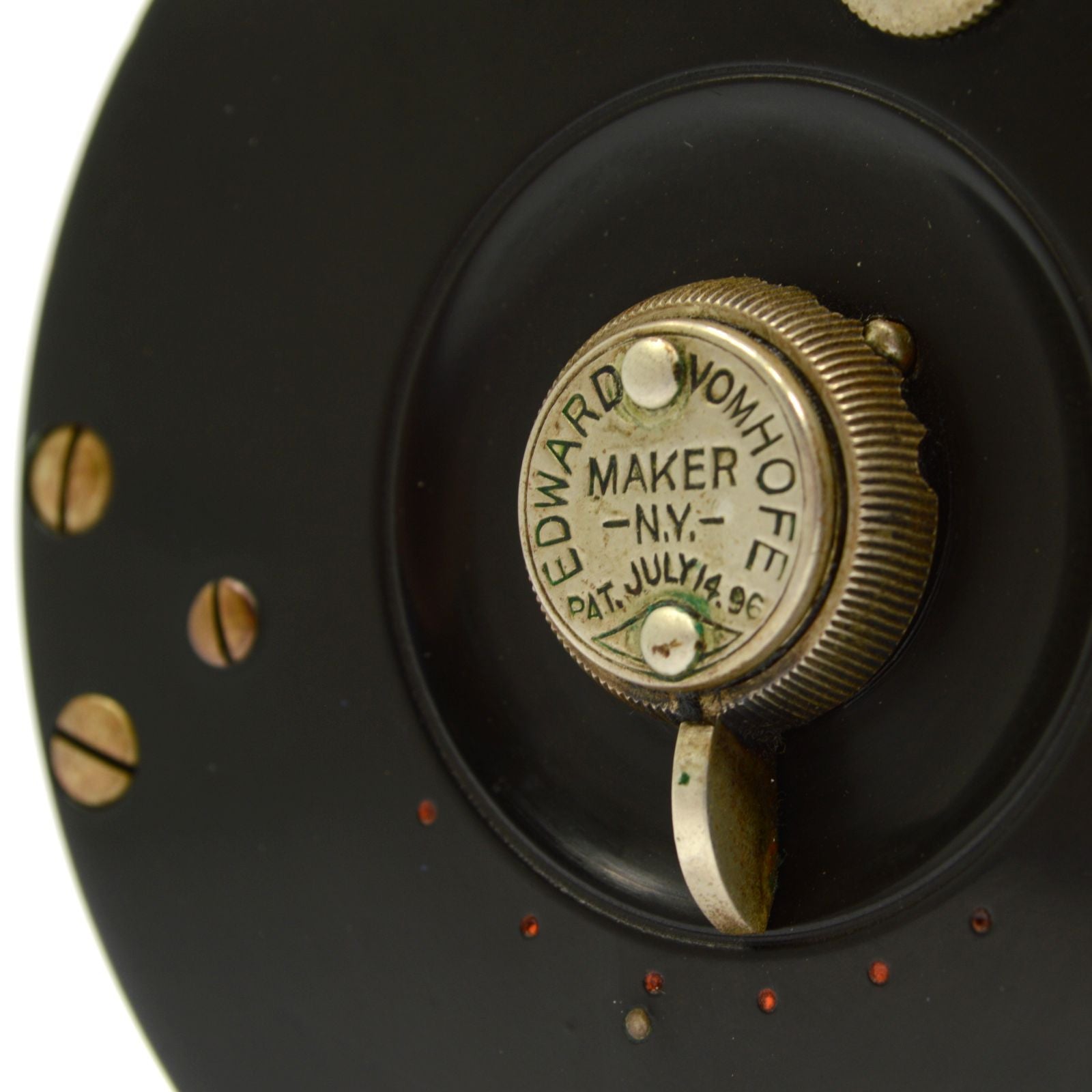 Vintage Antique EDWARD VOM HOFE No. 504 TOBIQUE 2/0 Salmon Fly Fishing Reel with Genuine Leather Case - Rare Collectible for Fly Fishing Enthusiasts & Outdoor Adventures
