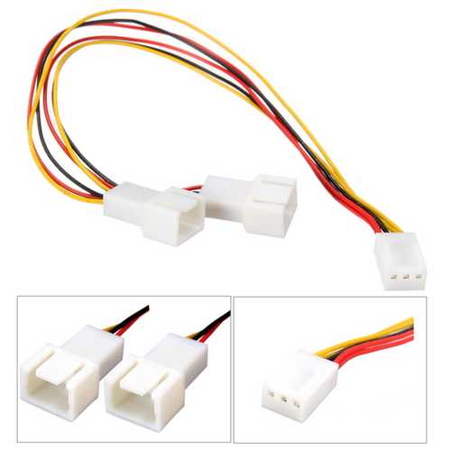 3 Pin PC Case Fan Power Splitter Cable - 1 Female to 2 Male Adapter 15cm - Perfect for Computer Cooling & Cable Management
