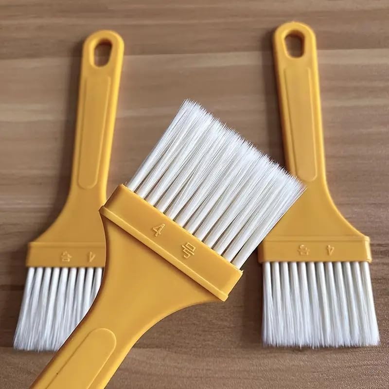 5-Piece Soft Wool Basting Brush Set with Wooden Handle - Perfect for Kitchen, Restaurant, BBQ, Baking & Pancake Making - Ideal for Water-Based Paint, Oil Application & Food Coating - Durable & Versatile Cooking Tool