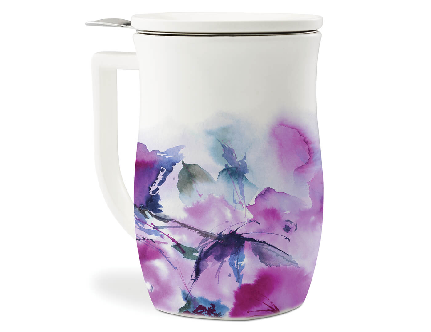 Premium Fiore Steeping Cup with Stainless Steel Infuser - Loose Leaf Tea & Herbal Infuser - Perfect for Verbena Blossom, Chamomile & Green Tea - Ideal for Home, Office & Gifts