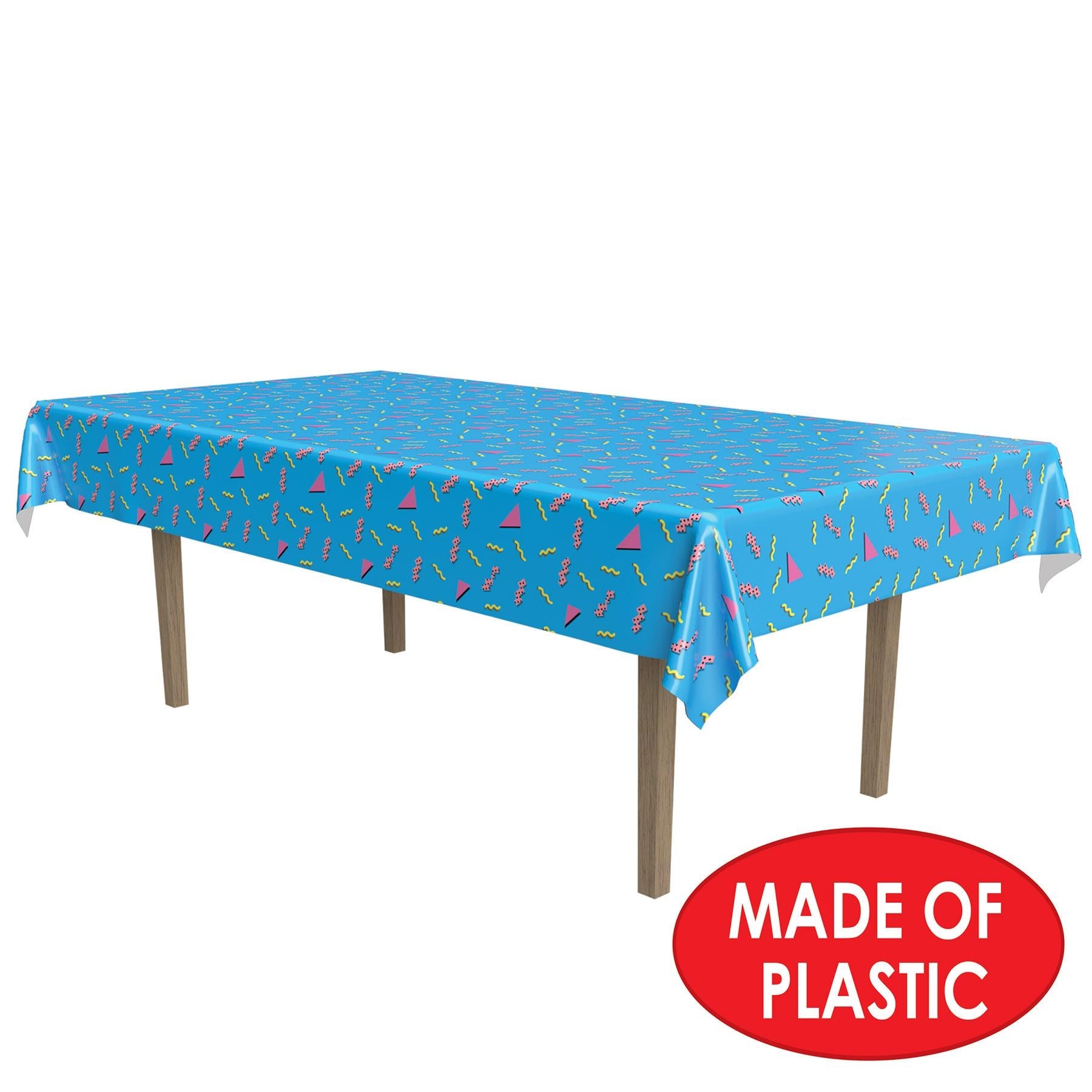 90s Themed Party Table Covers - 12 Pack Retro Disposable Tablecloths for Birthday, Graduation & 80s 90s Nostalgia Parties - Perfect for Decorations & Photo Backdrops