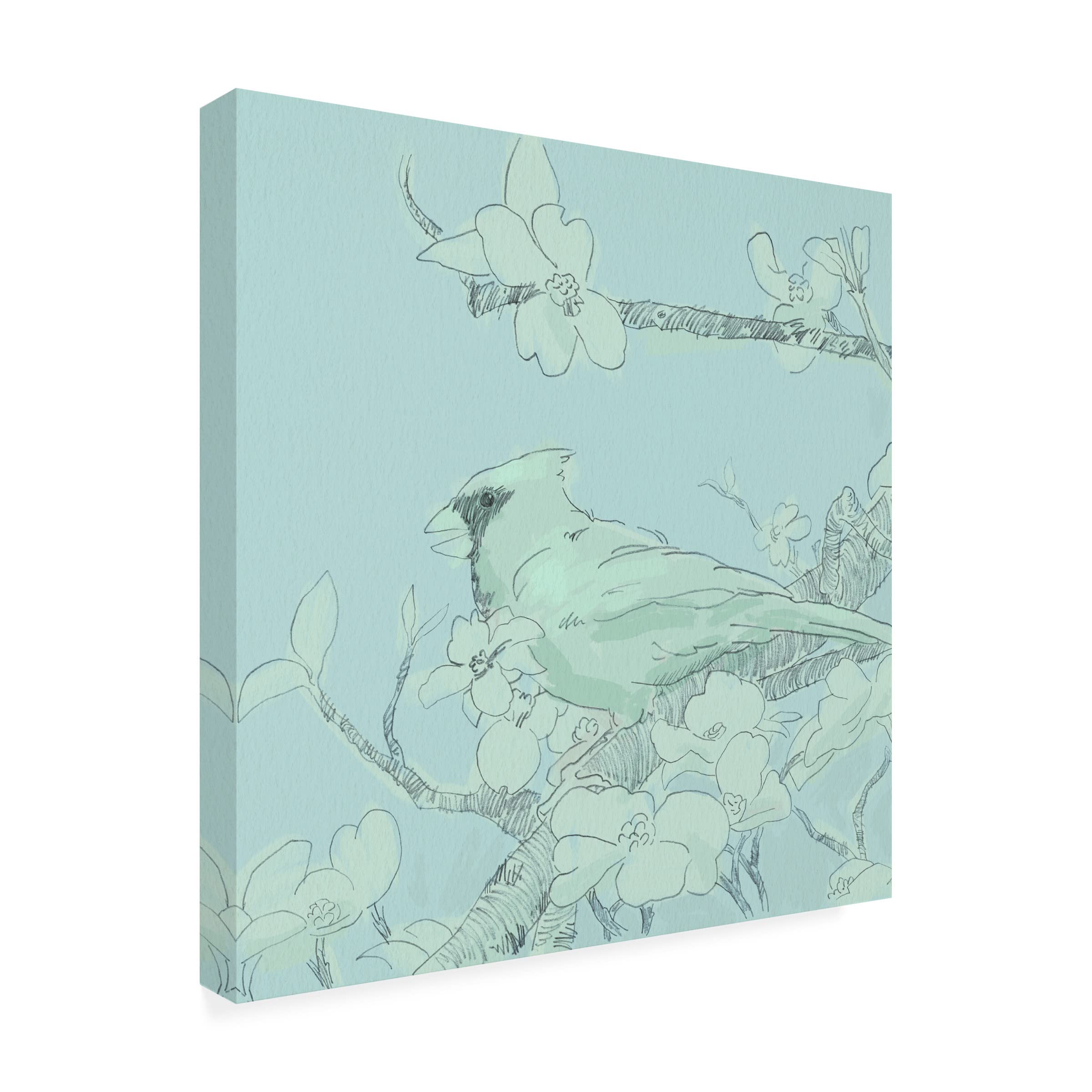 Jacob Green 'Backyard Bird Sketch II' Canvas Wall Art - Handmade Nature Inspired Painting for Home & Office Decor | Perfect Gift for Bird Lovers & Art Collectors