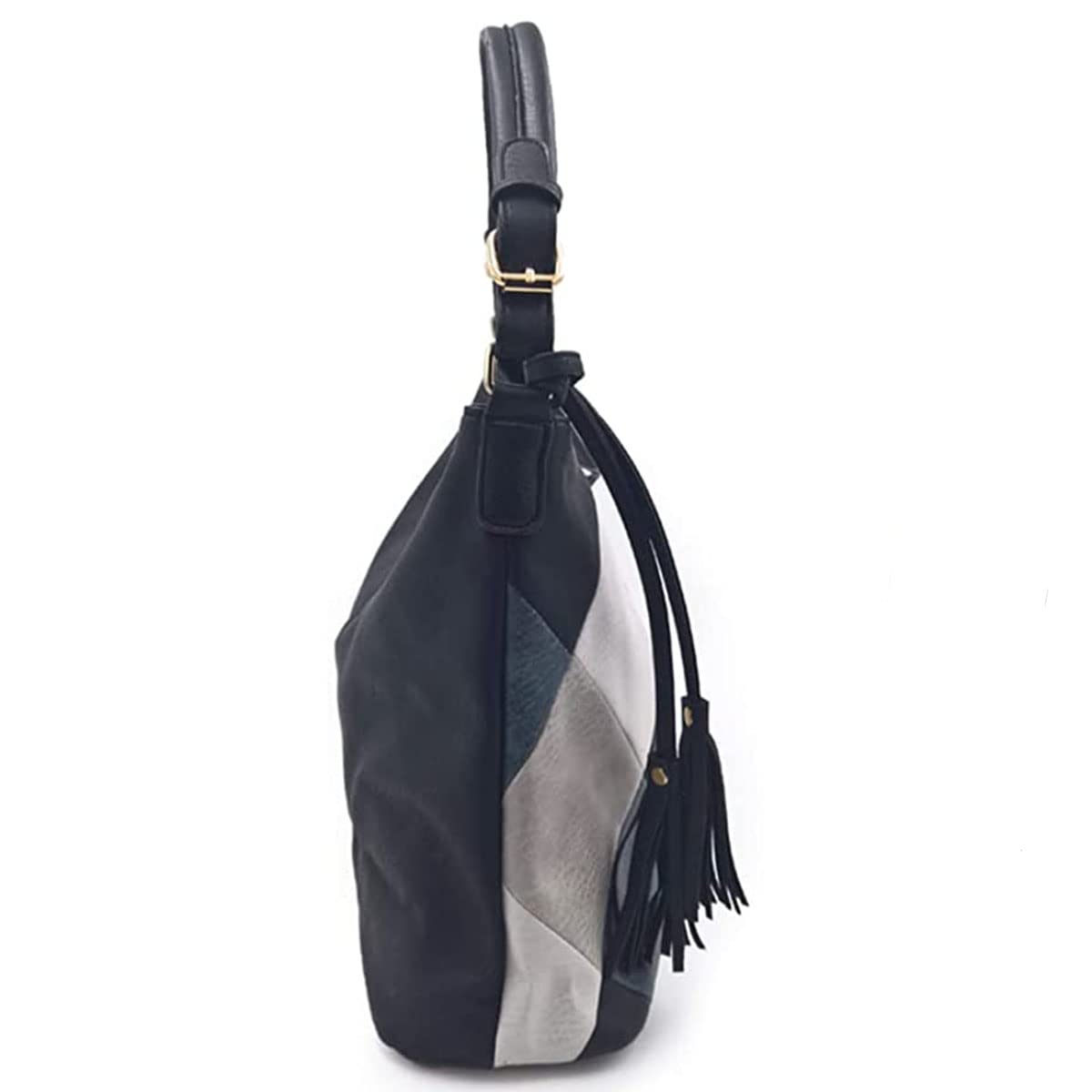 Stylish Women's Patchwork Hobo Bags - Large Faux Leather Handbags with Tassel Decor | Perfect for Work, Travel & Everyday Use
