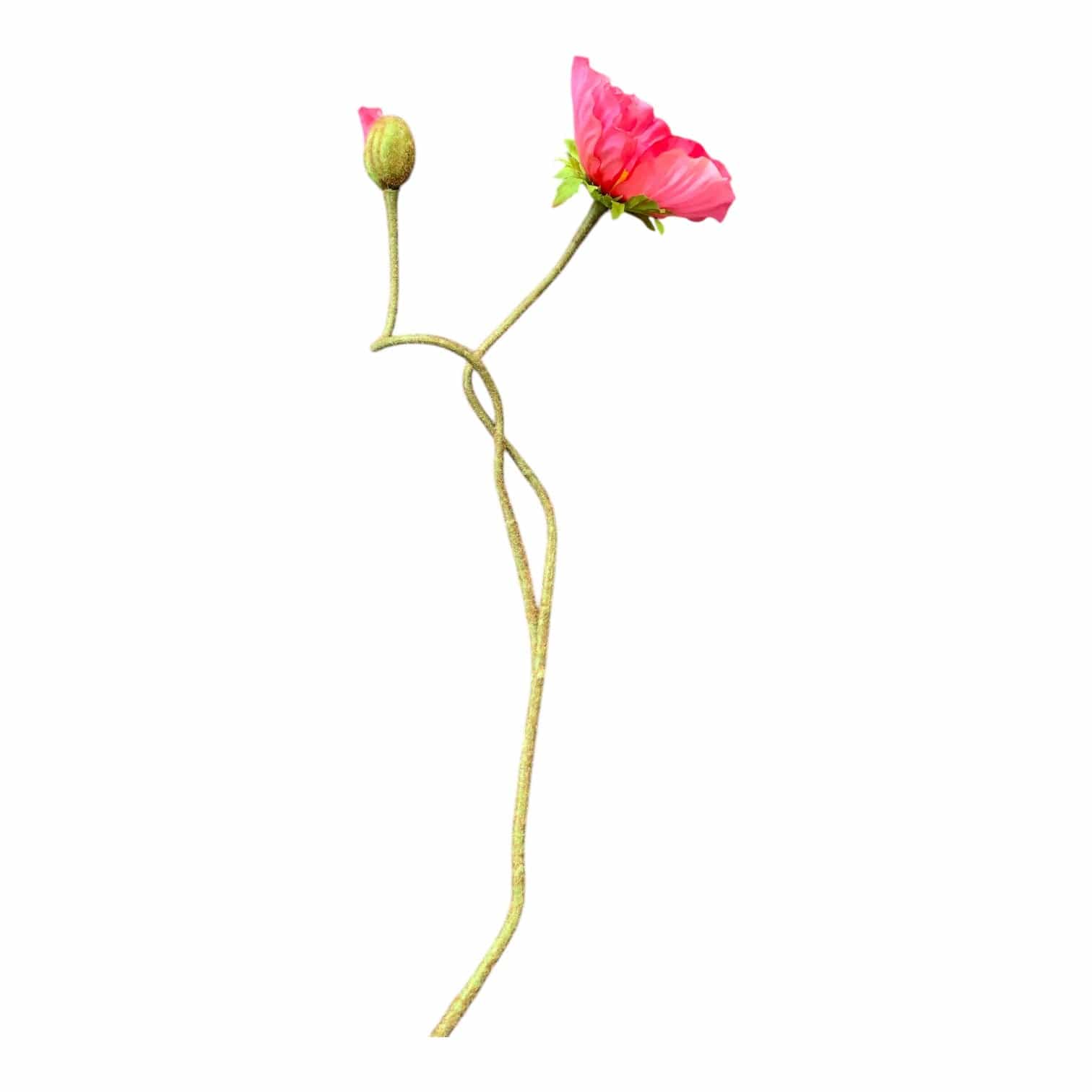 Artificial Pink Iceland Poppy Silk Flowers - Realistic Fake Floral Decor for Home, Wedding, Party, and Office Decorations