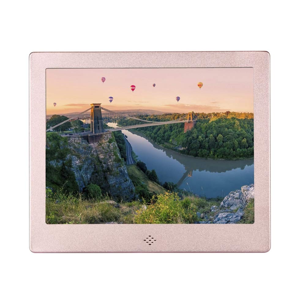 8 Inch Digital Picture Frame with IPS HD Screen - MP3/MP4 Video Player, Clock & Calendar - Remote Control Included - Perfect for Home Decor, Office Display & Gift Giving (Black, EU Plug)