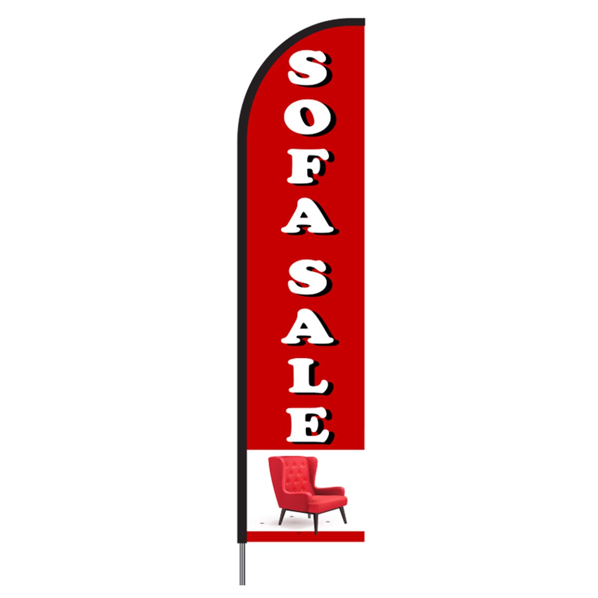 Premium 15ft Outdoor Feather Flag Banner for Business Advertising - Pre-Printed Swooper Flag with Stake Pole Kit - Perfect for Storefronts, Sales Events & Trade Shows