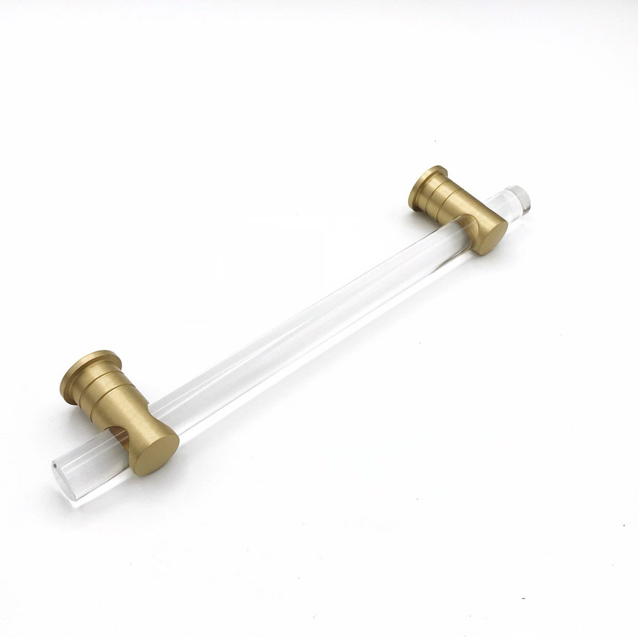 Lucite and Satin Brass Drawer Pulls & Cabinet Knobs - Vintage Style Hardware for Kitchen Cabinets, Dressers & Furniture (Set of 10) - Perfect for Home Renovation & DIY Projects