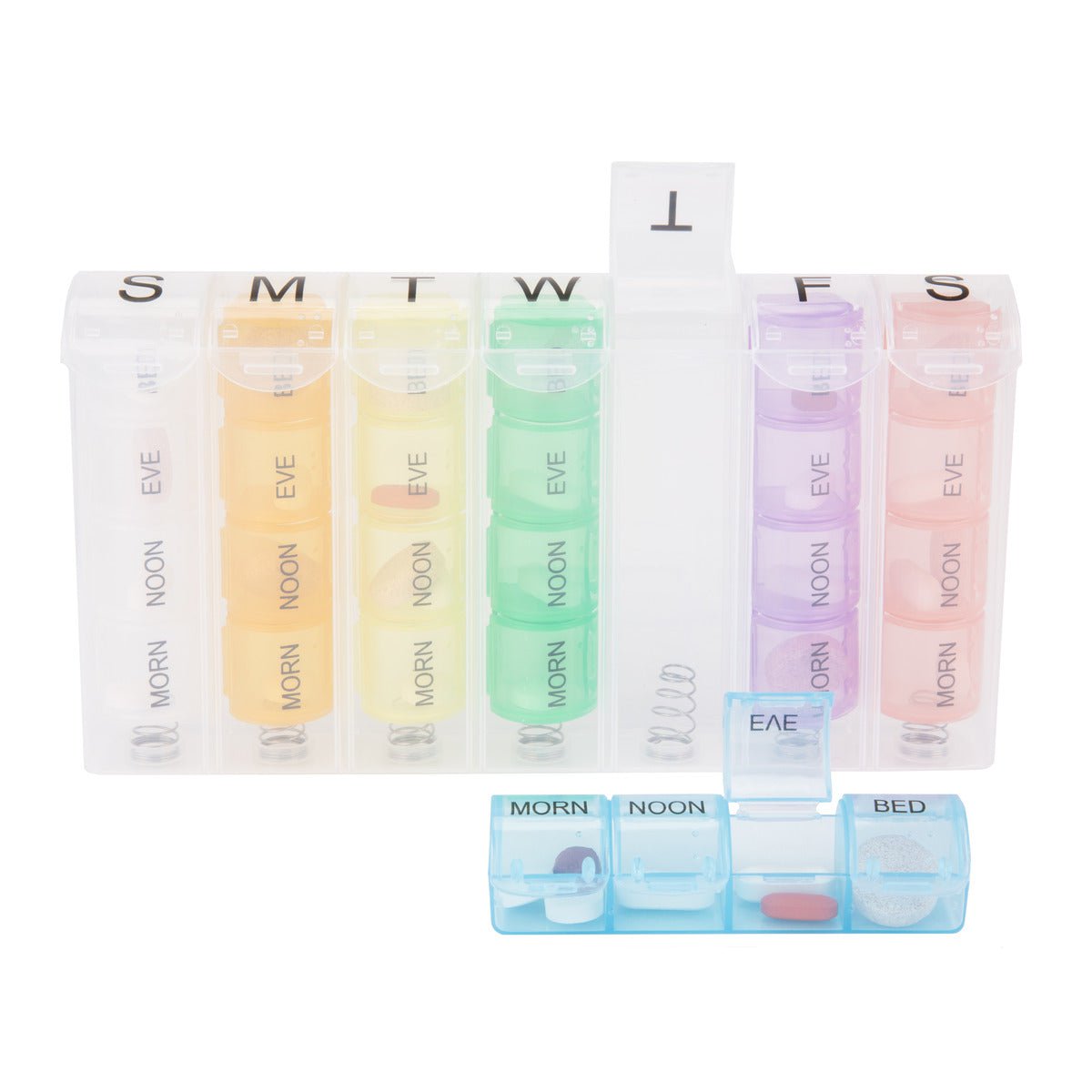 Travelon 7-Day Pill Organizer - Weekly Medication Planner with AM/PM Compartments - Perfect for Travel, Work & Daily Health Management
