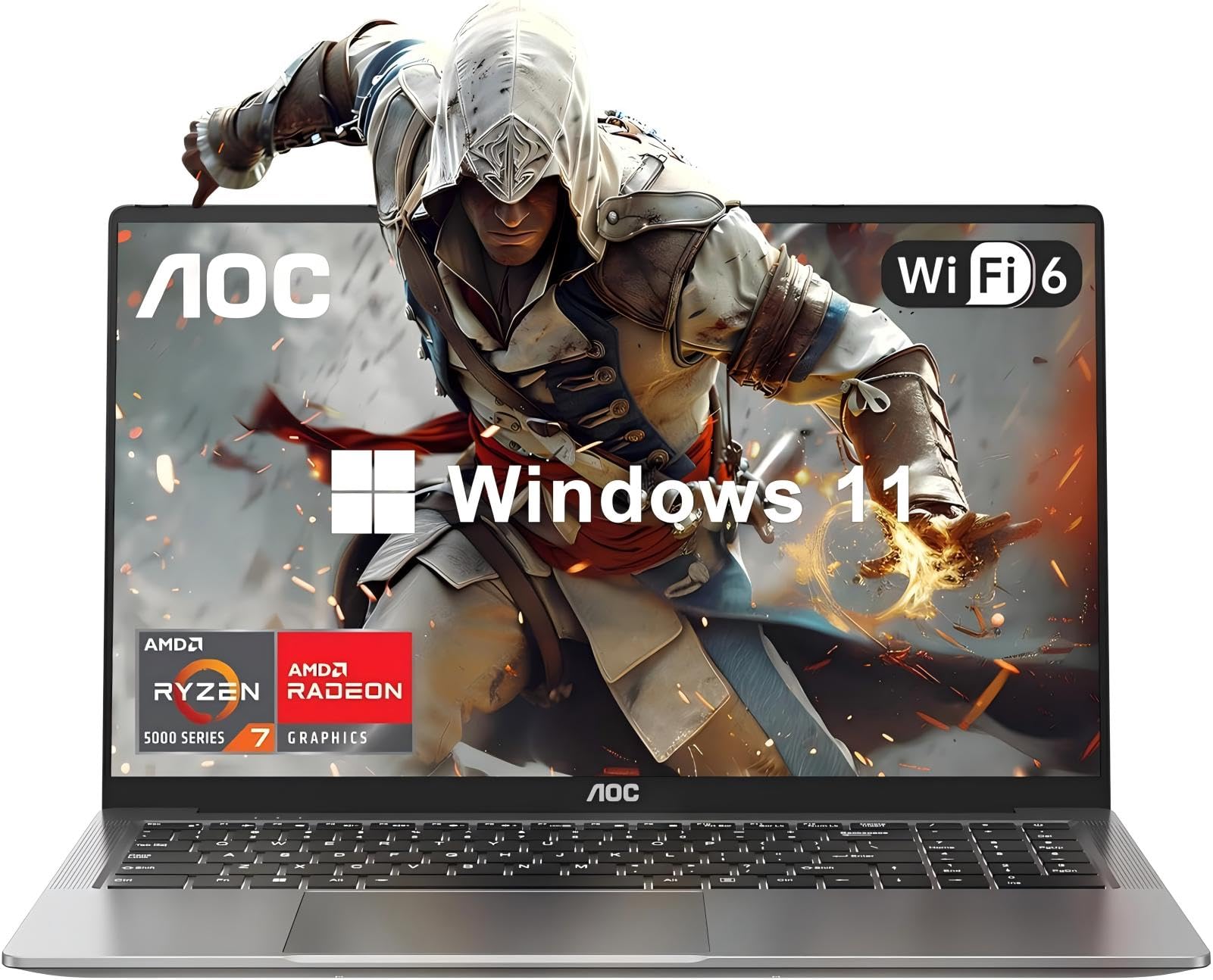 2025 Premium Gaming Laptop - AMD Ryzen 7 5700U (8-Core 4.5GHz), 16.1