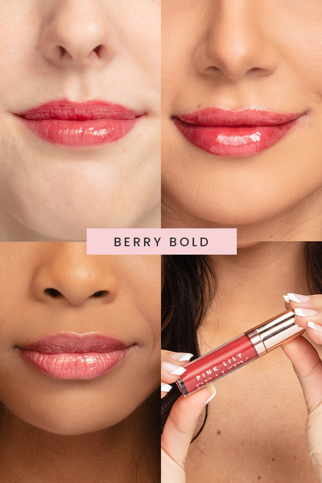 Pink Lily Beauty Blooming Gloss Tinted Lip Oil - Berry Bold Hydrating Lip Gloss for Women | Perfect for Everyday Wear, Date Night & Special Occasions