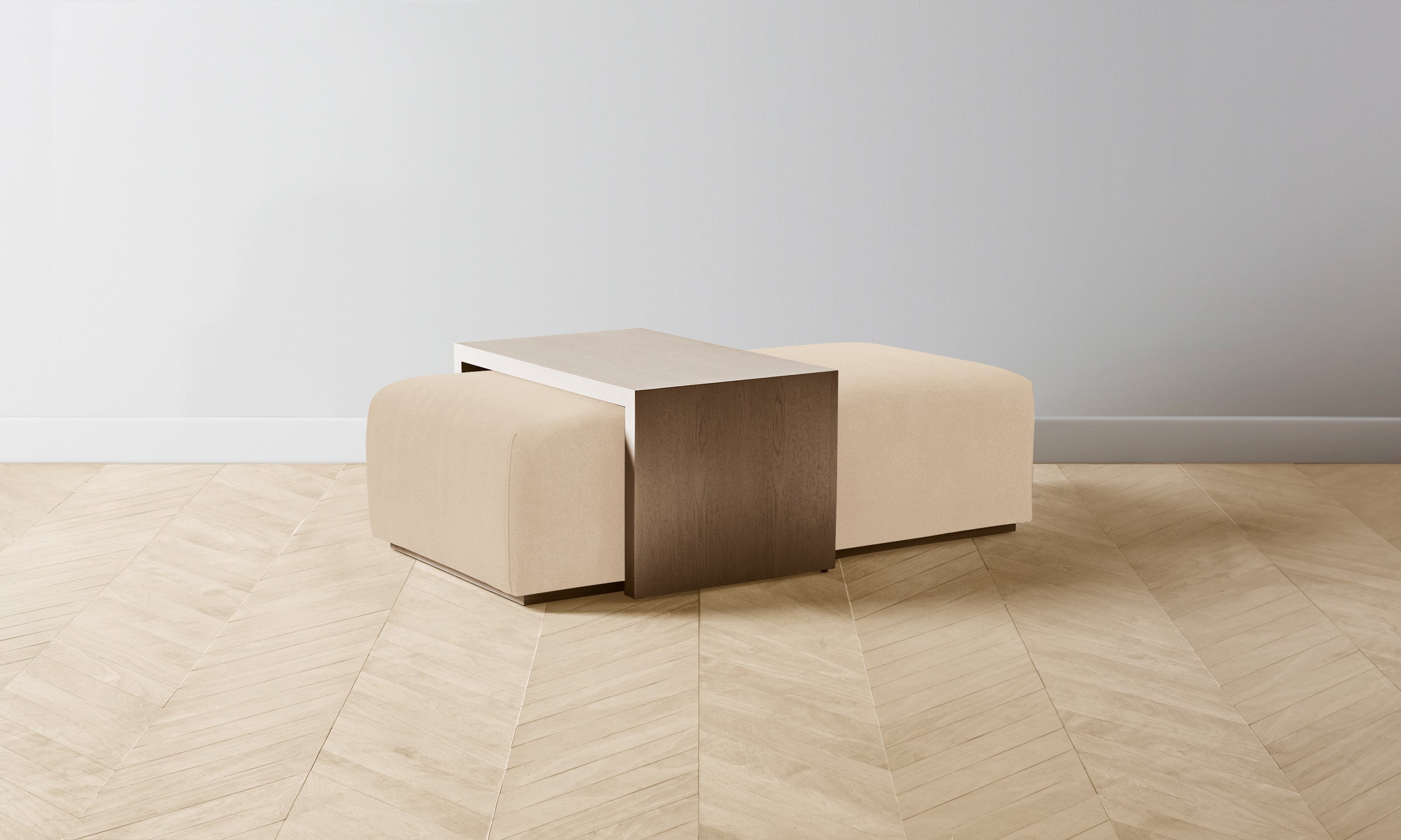 The Bowery Ottoman - Luxe Performance Velvet Upholstered Footrest & Seat, Soft Butter Fabric for Living Room, Bedroom & Office - Perfect for Relaxing & Extra Seating