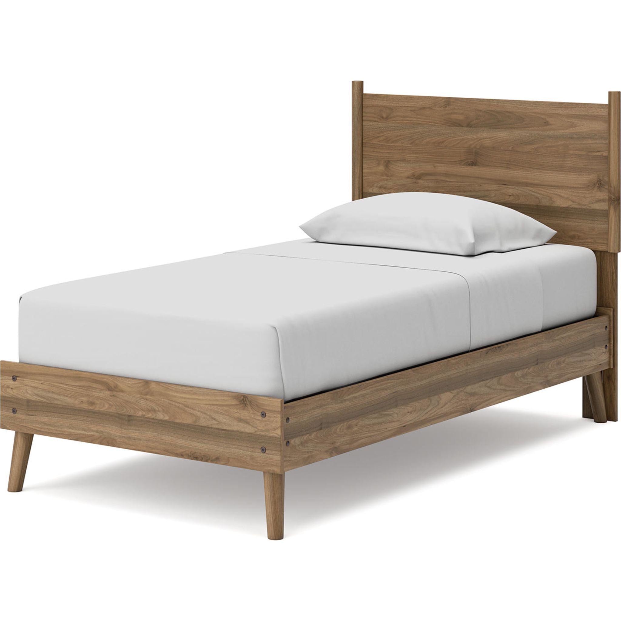 Aprilyn Twin Panel Bed in Honey Finish - Modern Wooden Twin Size Bed Frame for Kids & Teens - Perfect for Bedrooms, Dorms, and Guest Rooms