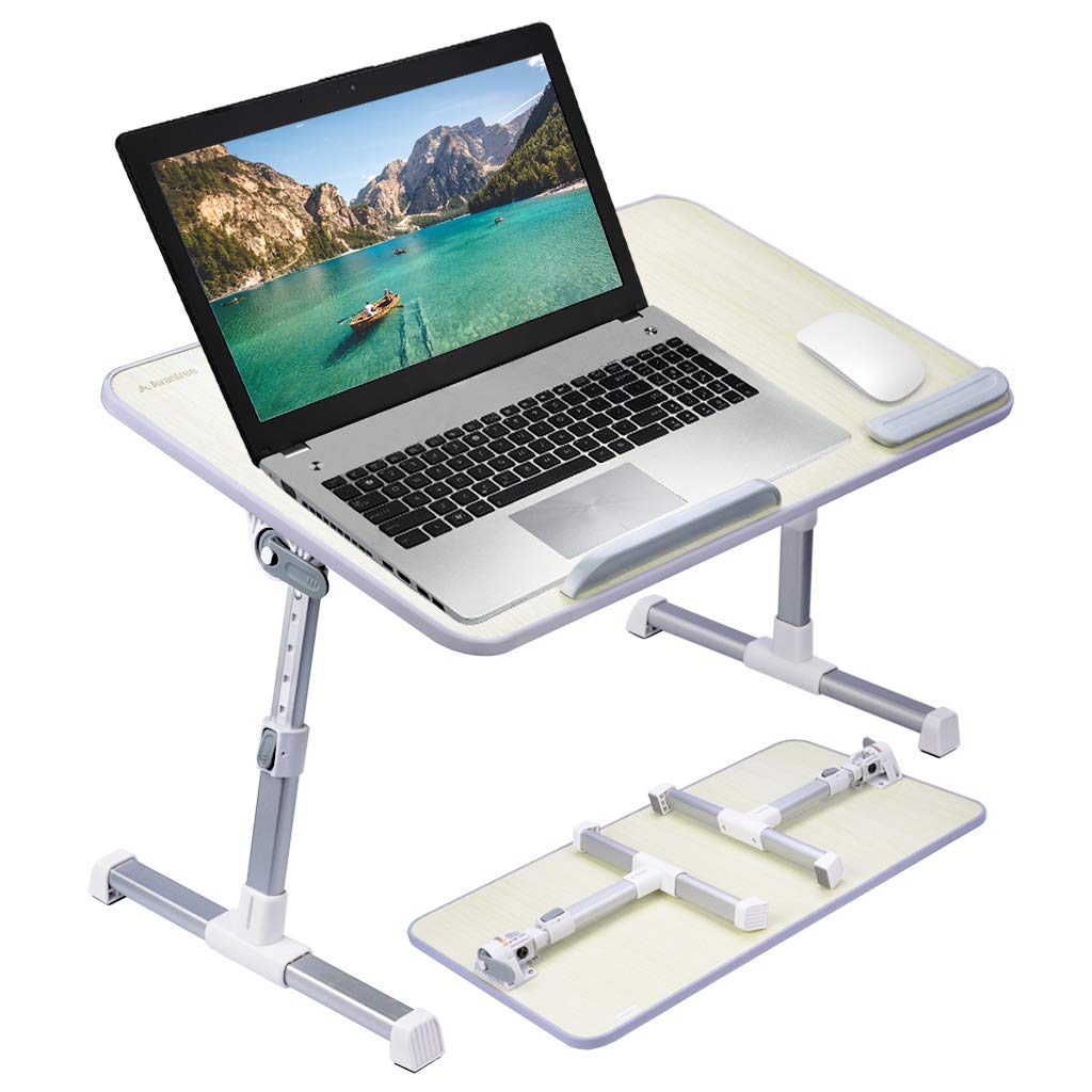 Neetto TB101L Adjustable Laptop Bed Table - Large Portable Standing Desk with Foldable Design, Sofa Breakfast Tray & Notebook Stand for Reading, Working, Gaming - Perfect for Couch, Floor, Kids Room & Home Office (Honeydew)