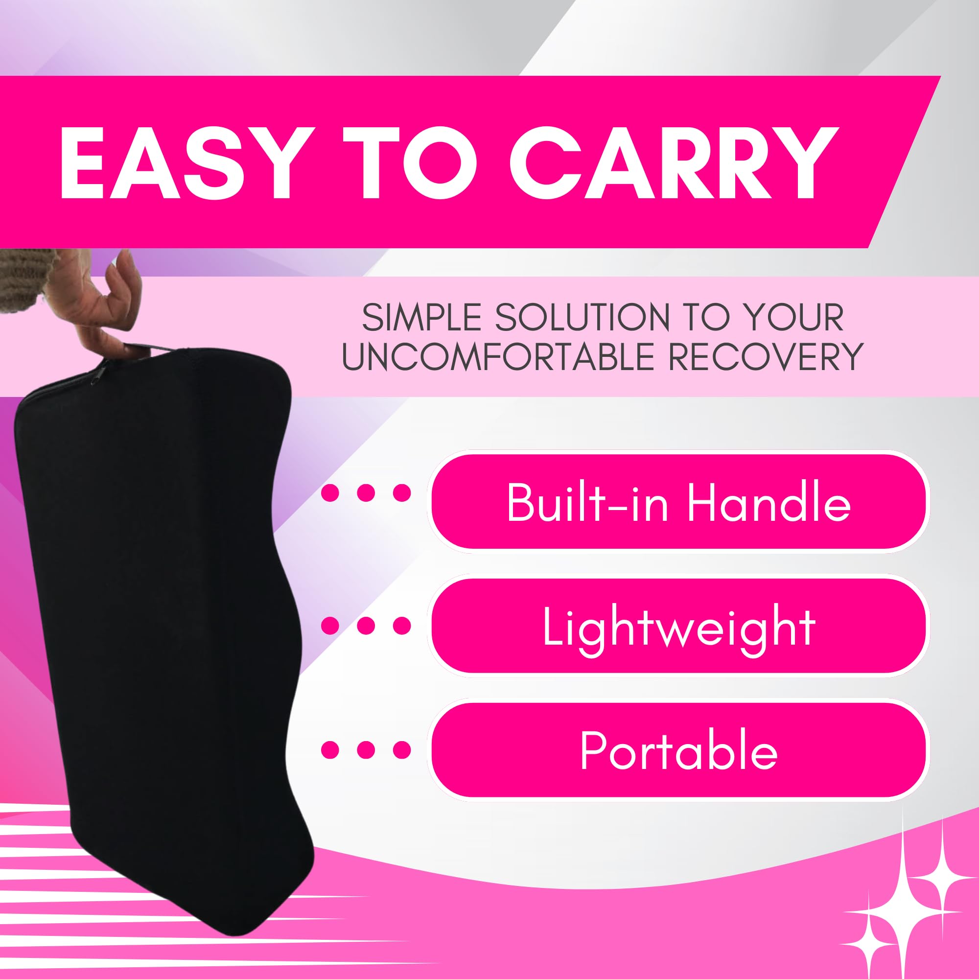 Post-Surgery BBL Pillow - Lightweight Butt Cushion with Urinal for Comfort & Recovery