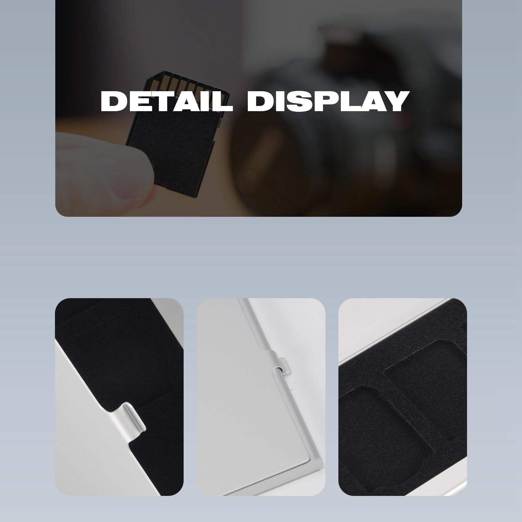 Premium Aluminum Alloy Memory Card Case - Secure Storage Holder for 3 SD Cards | Waterproof & Shockproof Design | Perfect for Travel, Photography & Data Backup