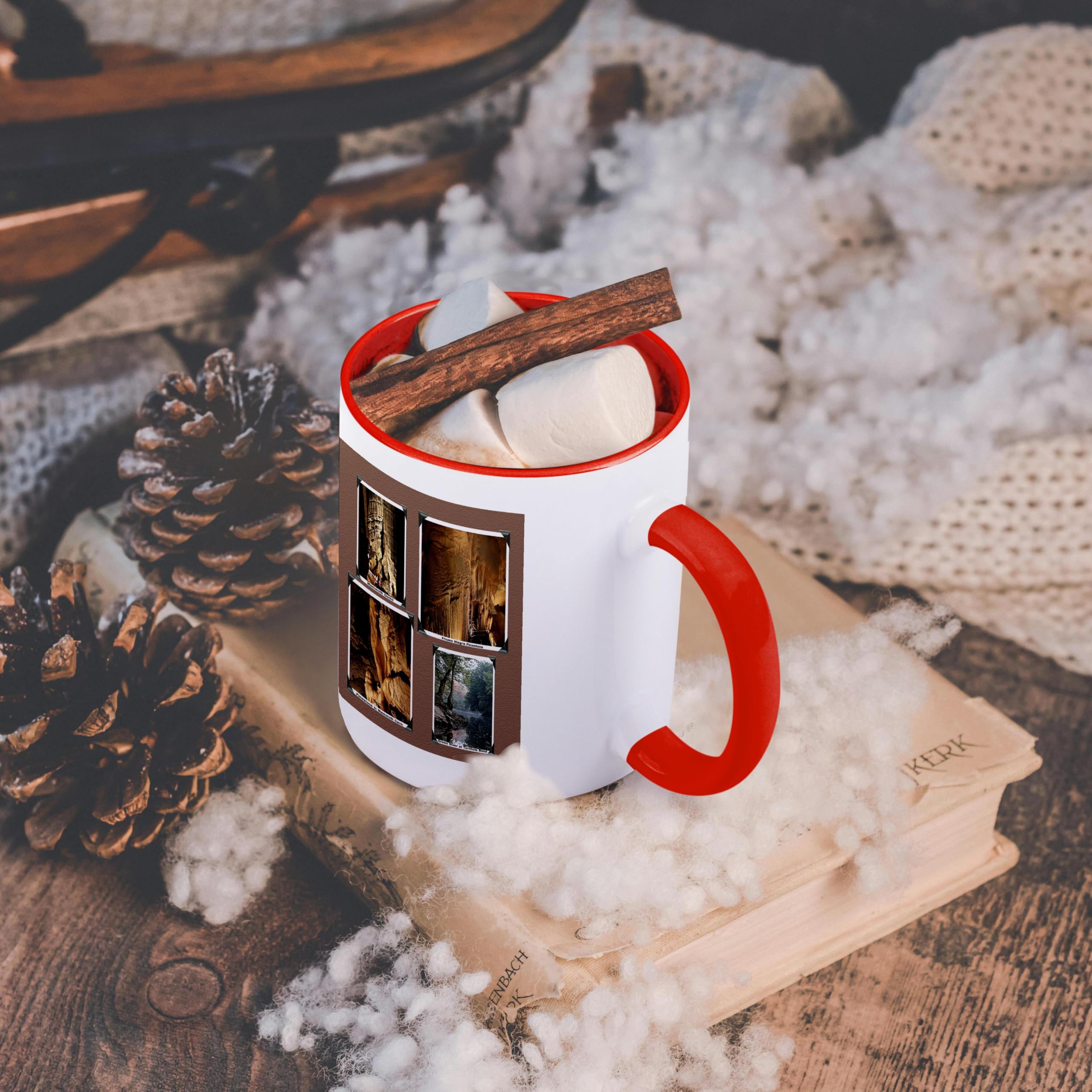 3D Rose 15oz Coffee Mug - Mammoth Cave National Park Kentucky Cave & River Scenic Design - Funny Novelty Gift for Coffee Lovers - Perfect for Home, Office & Camping Use