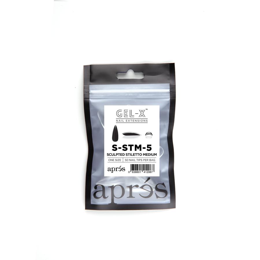 Apres Gel X Sculpted Stiletto Medium Refill Tips - Size #00 & #9 - Professional Nail Extension Kit for Salon & Home Manicures, Perfect for Gel Nail Art & Long-Lasting Wear