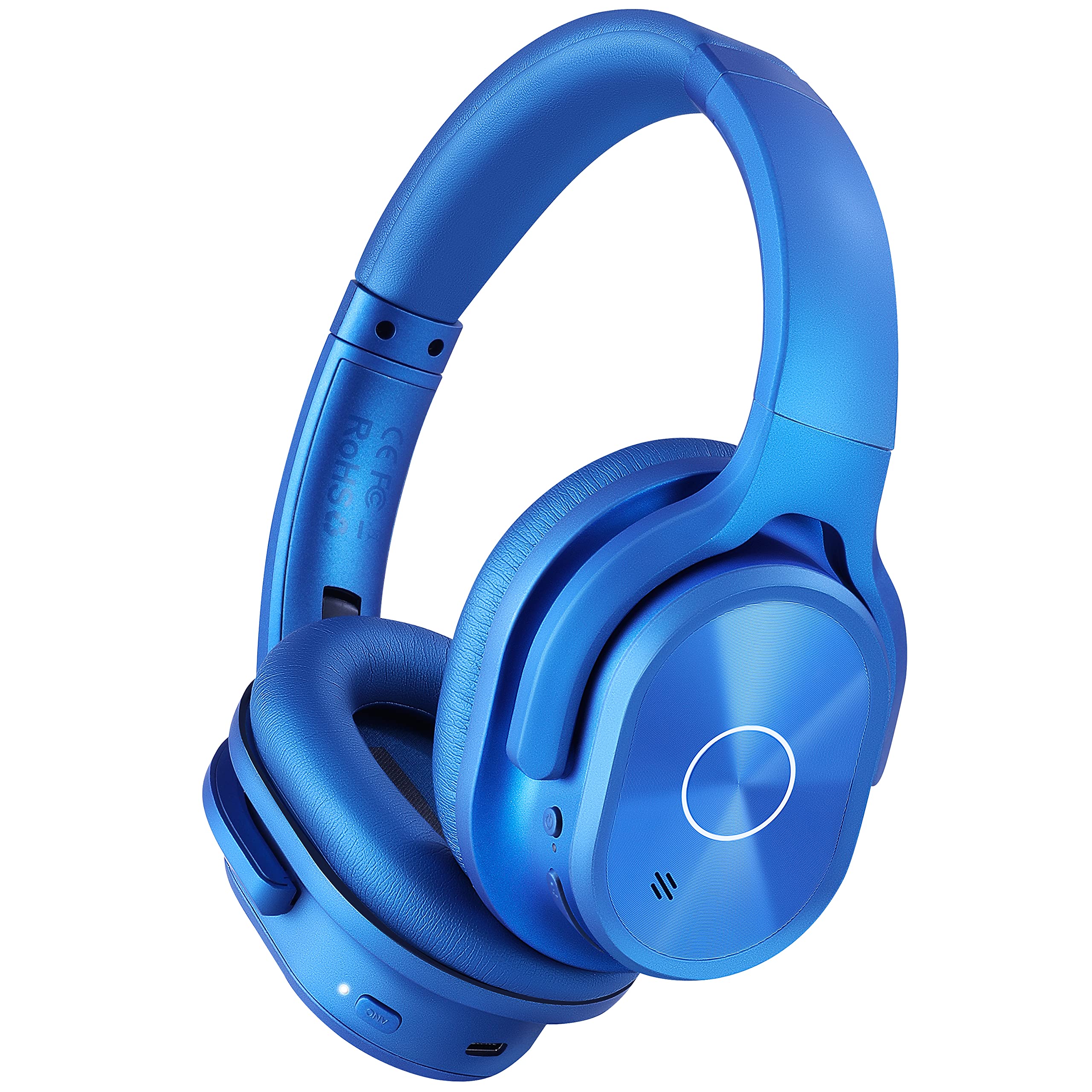 ZIHNIC 2-Pack Active Noise Cancelling Wireless Headphones - 1 Black ANC Headset + 1 Blue Bluetooth Headphones for Travel, Work, and Gym Use
