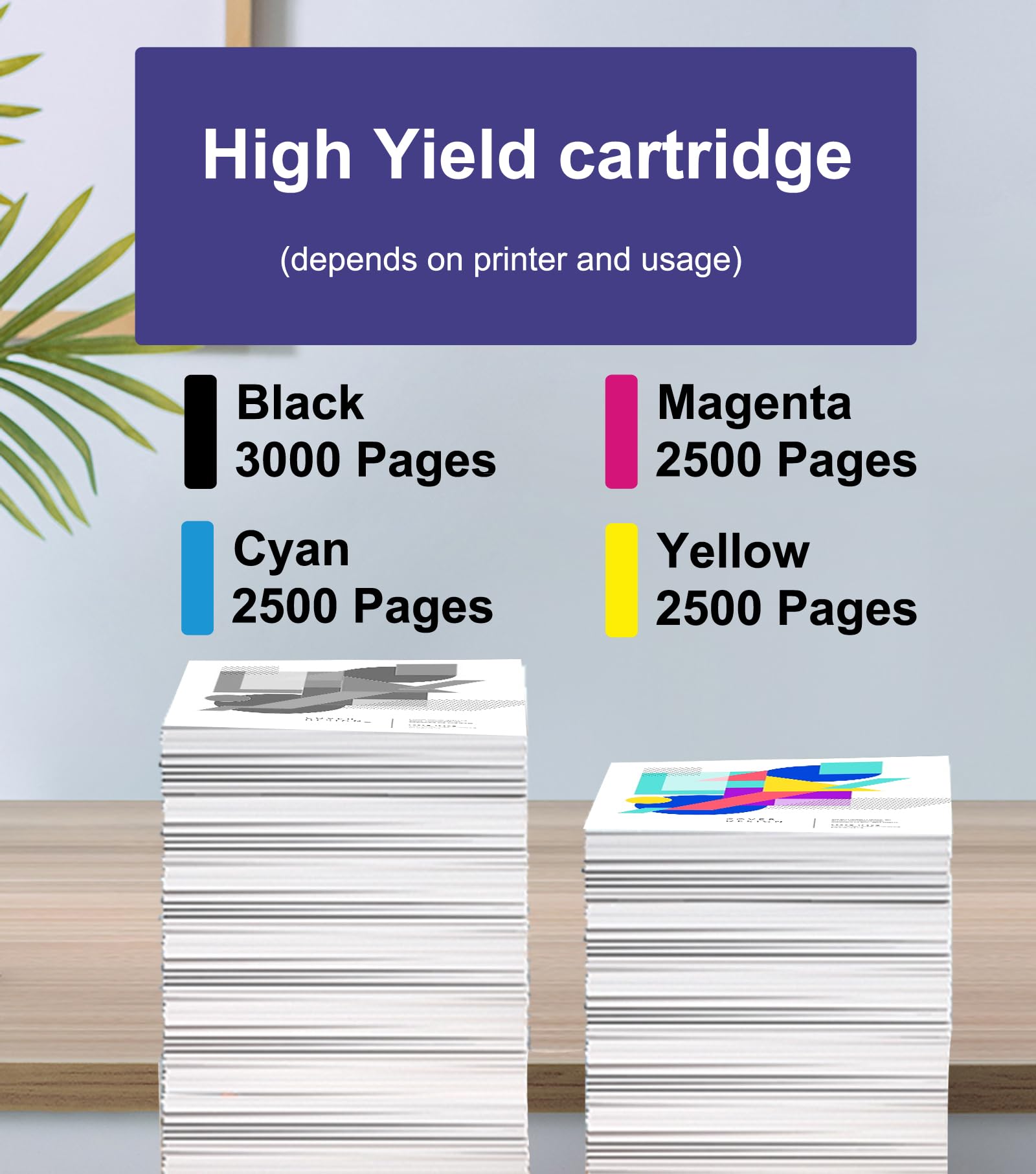 Woungzha Compatible Xerox C230 C235 Toner Cartridge Replacement - 4-Color Non-Chip Printer Accessories (3000 Pages) - Perfect for Home Office & Small Business Printing Needs