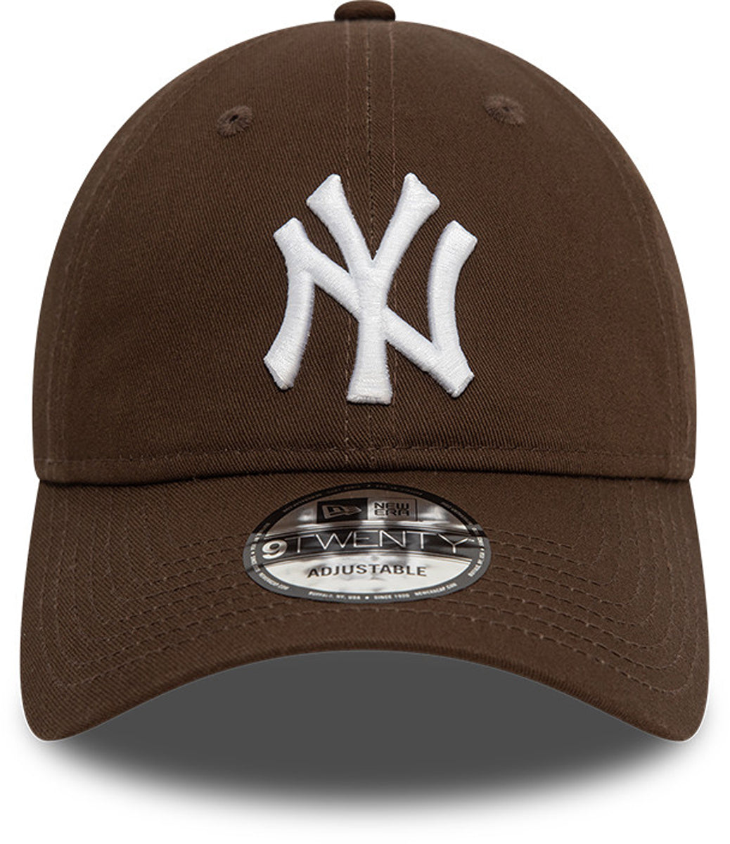 New York Yankees New Era 9Twenty League Essential Walnut Baseball Cap for Men & Women - Adjustable Cotton MLB Hat for Baseball Fans, Streetwear & Casual Outfits