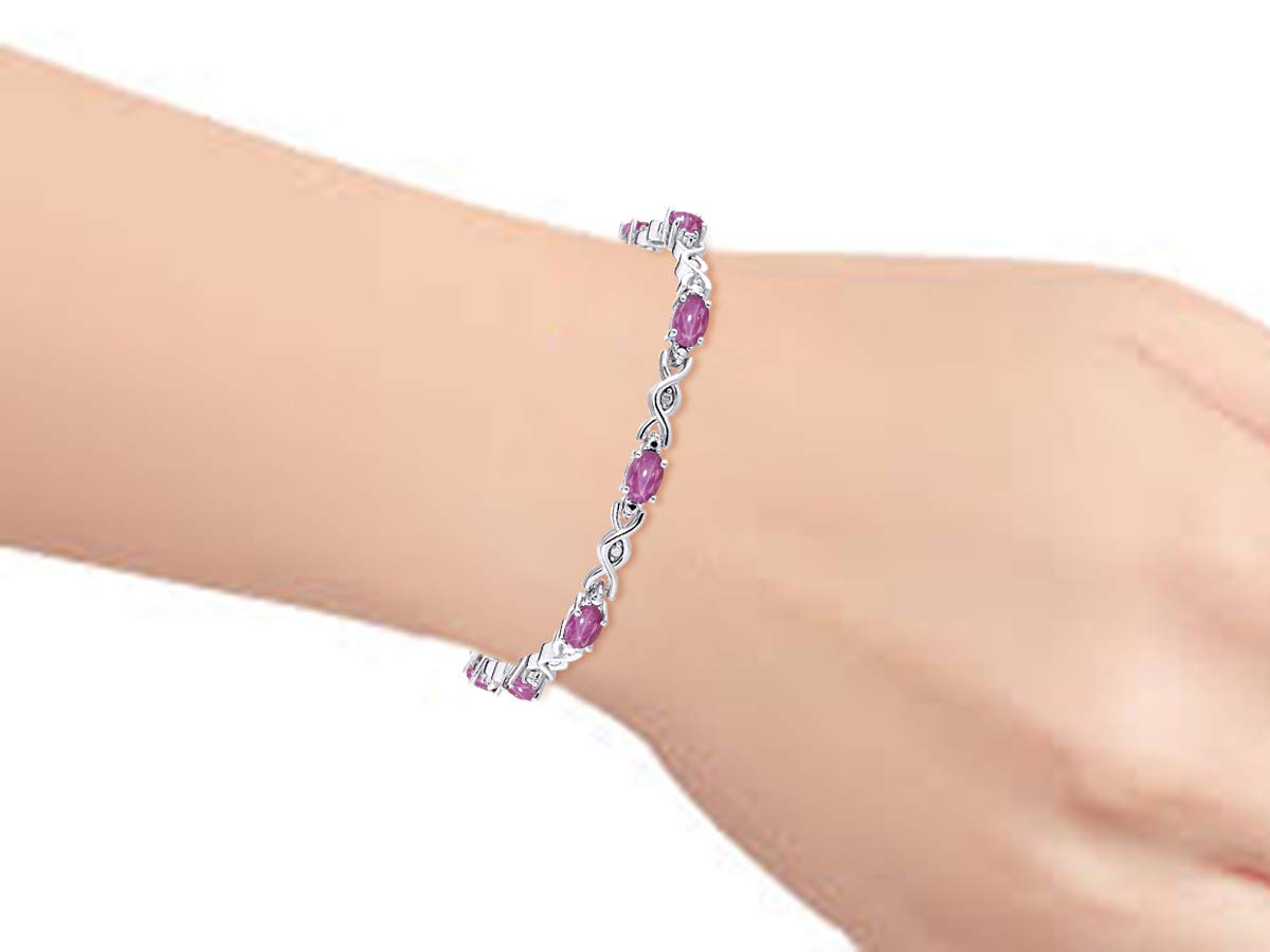 Rylos 925 Sterling Silver XOXO Hugs & Kisses Tennis Bracelet for Women - Adjustable 7