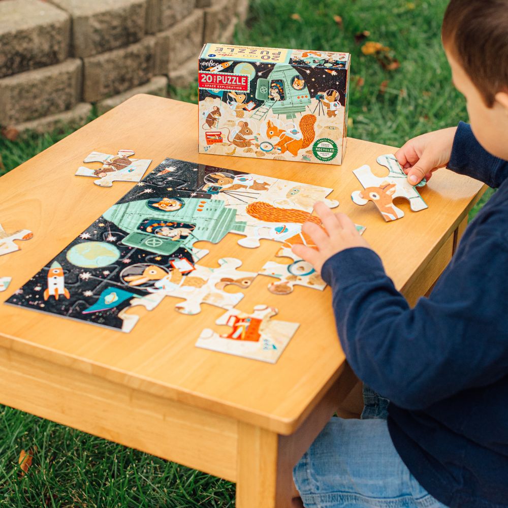 eeBoo Space Exploration 20-Piece Jigsaw Puzzle for Kids - Educational STEM Toy for Learning Planets & Solar System - Perfect for Classroom, Birthday Gifts & Family Game Night