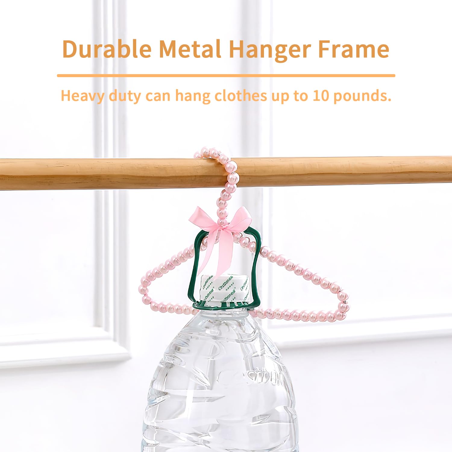 DELIFUR 5 Pack White Pet Clothes Hangers with Faux Pearl Bows - Durable Hangers for Dog, Cat & Kids Clothing - Perfect for Closet Organization & Pet Fashion Display