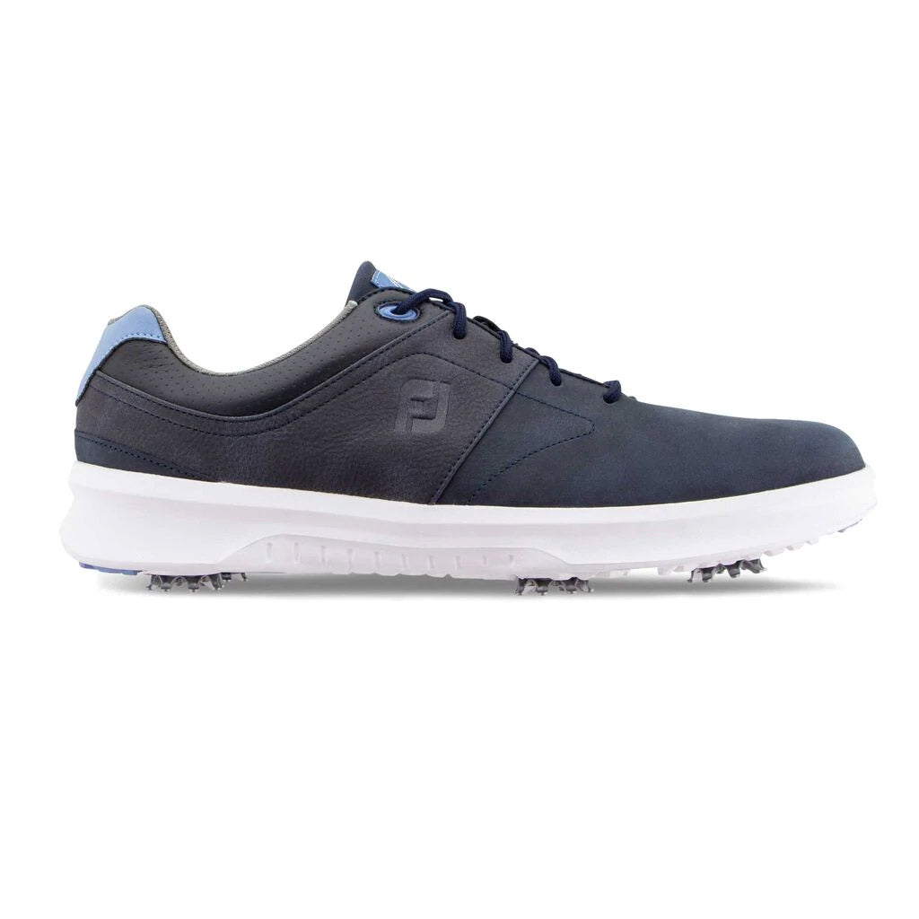FootJoy ContourFIT Men's White Golf Shoes - Comfortable & Waterproof Spiked Golf Footwear for Walking Course | Perfect for Professional & Casual Golfers