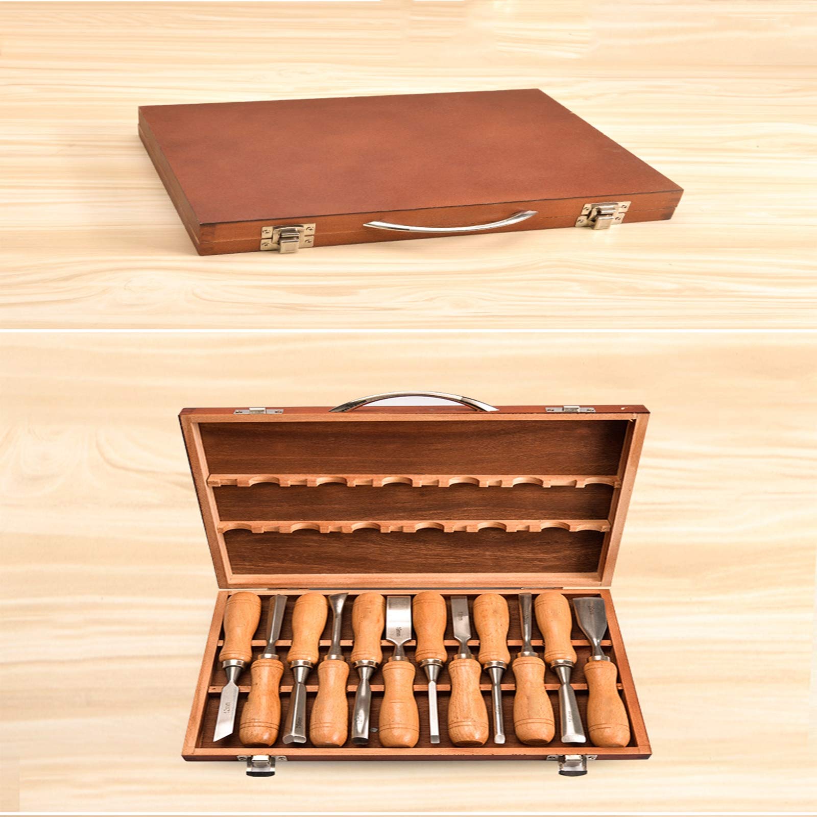7-Piece Wood Carving Knife Set - Professional Hand Carving Tools for DIY Sculpture, Woodworking & Whittling (Includes Bamboo Storage Box) - Perfect for Beginners & Experts, Home Projects & Crafting Gifts