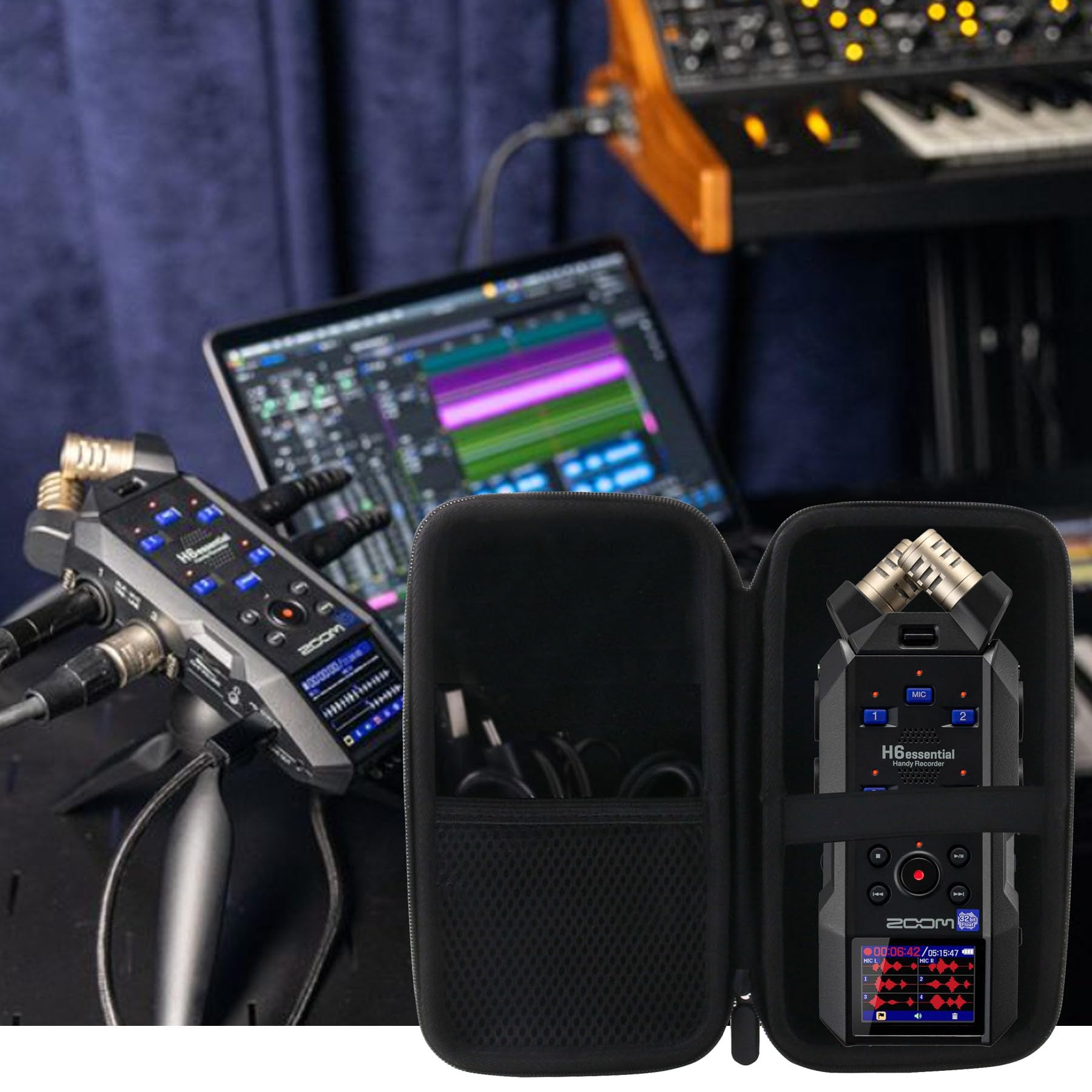 WERJIA Hard Carrying Case for Zoom H6 Essential Portable Audio Recorder - Durable Protective Storage with Custom Fit | Perfect for Field Recording, Podcasting & Music Production