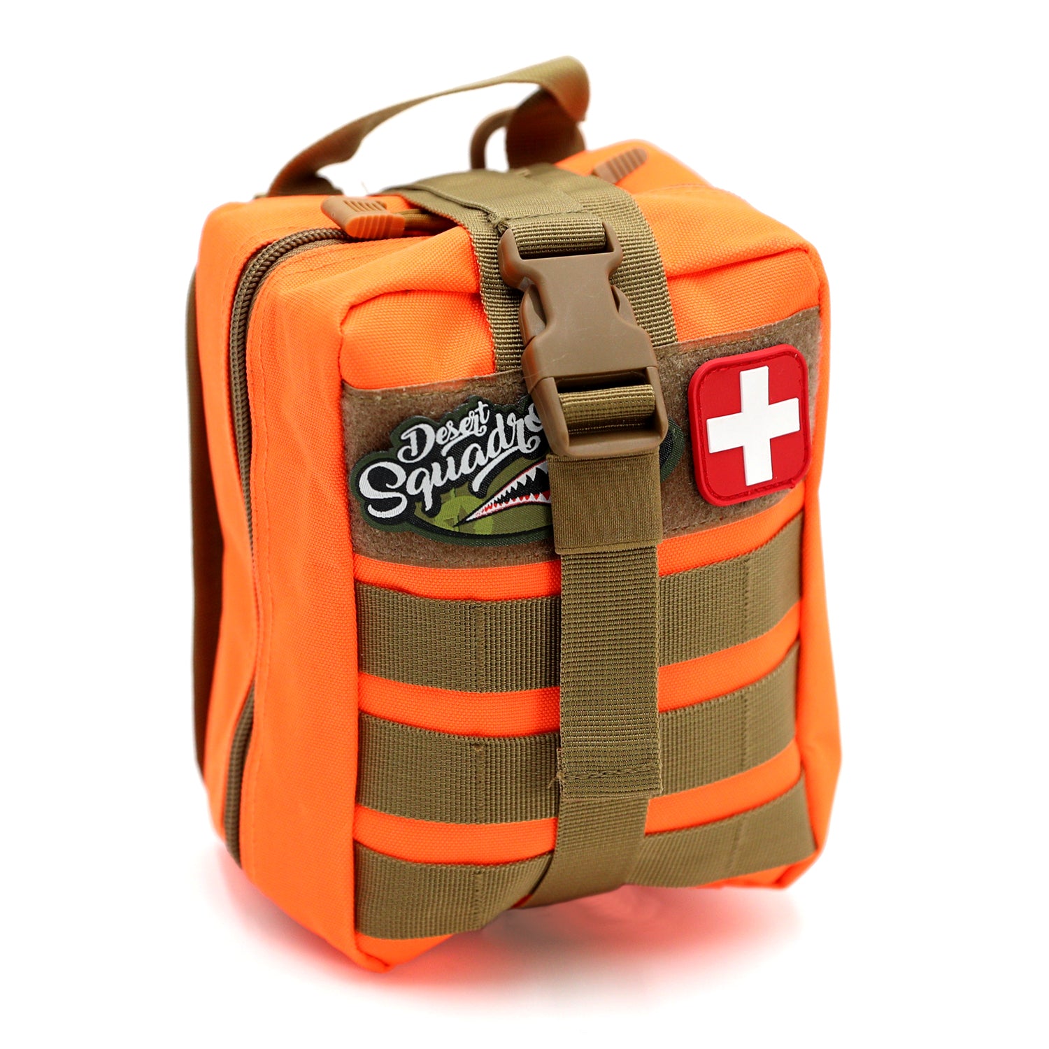 Desert Squadron MOLLE Trauma 2.0 Tactical Medical Pouch - First Aid Kit Organizer for Military, EMS & Outdoor Adventures