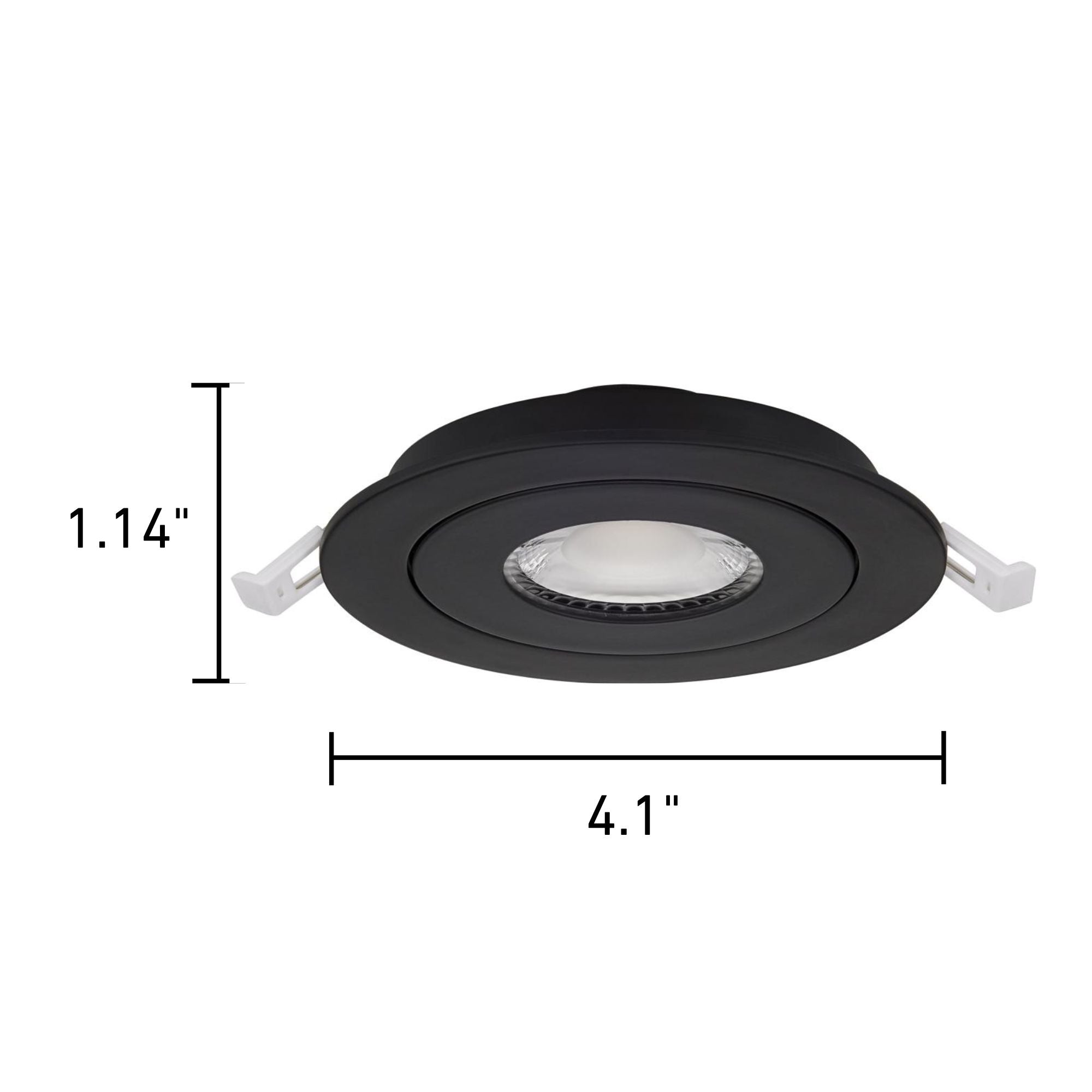 3 Inch Gimbal LED Recessed Downlight - 500 Lumens, Dimmable, Selectable CCT (2700K-5000K), Black Finish - Perfect for Kitchen, Living Room & Bedroom Lighting