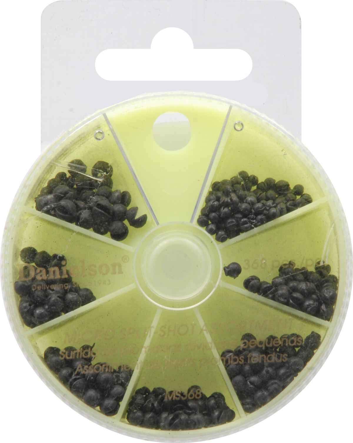 Danielson Micro Split Shot Sinker Selector 368pc - Premium Fishing Weights for Trout, Panfish & Bass - Perfect for Freshwater & Light Tackle Fishing