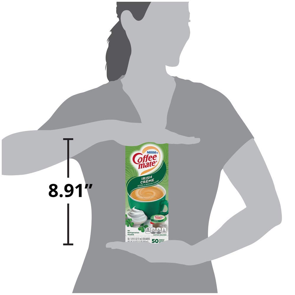 Nestle Coffee mate Liquid Coffee Creamer Singles - Irish Crème Flavor (50 Count Box) | Perfect for Office, Travel & Home Coffee Brewing