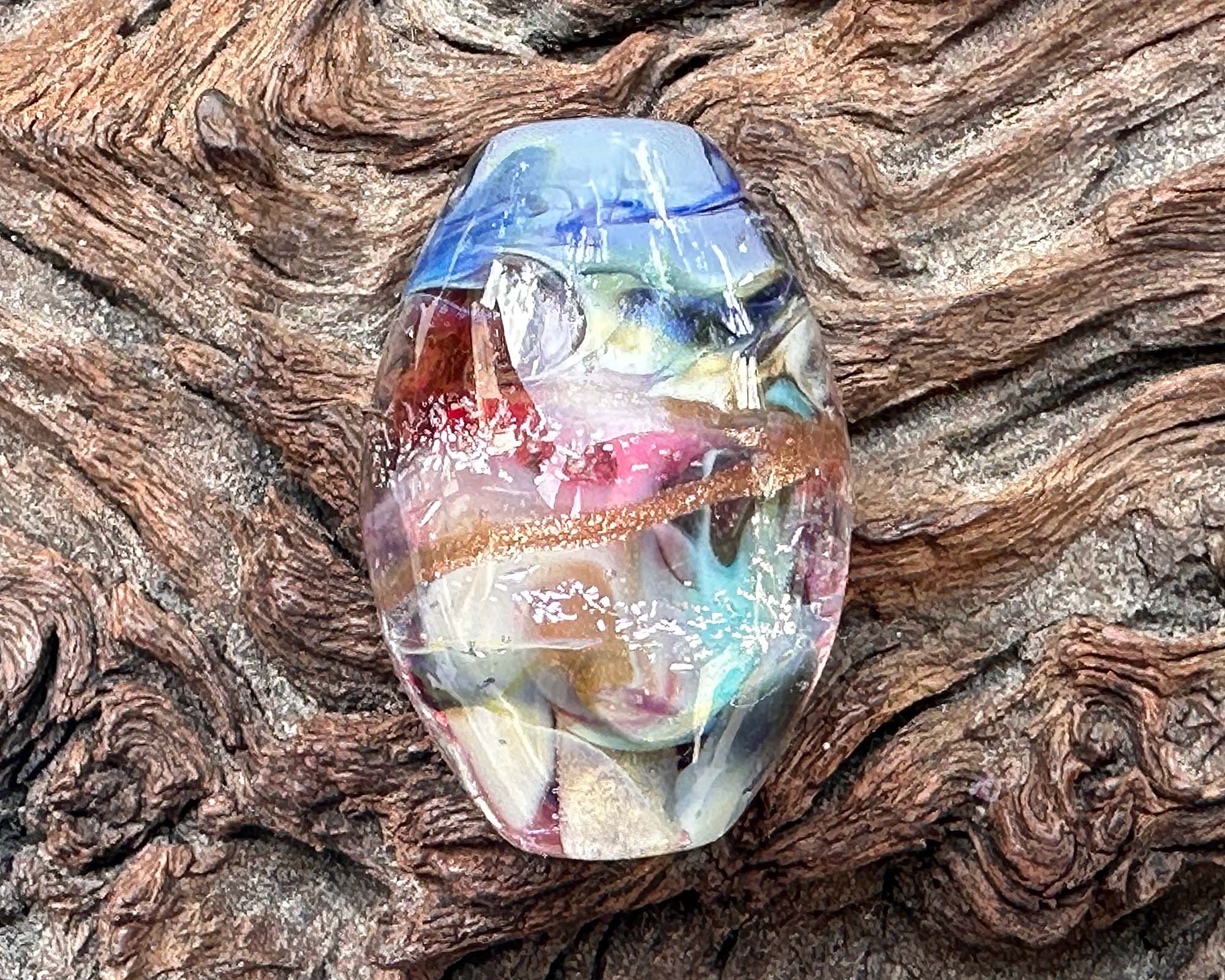 Vibrant Multicolor Dichroic Lampwork Glass Focal Bead for Jewelry Making - Perfect for Necklaces, Bracelets, and DIY Craft Projects