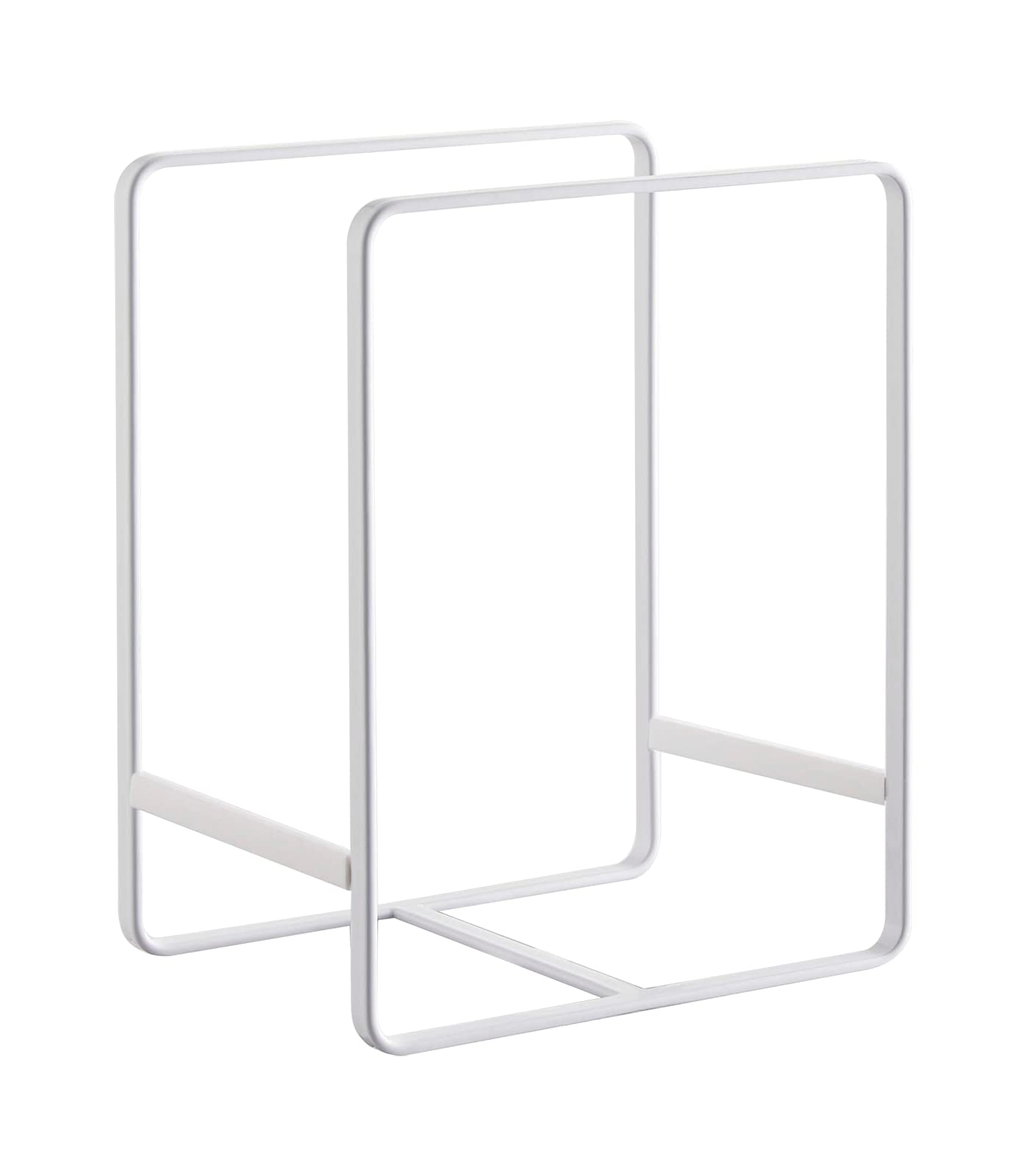 NAOE White Metal Kitchen Organizer - Plate Rack, Cutting Board Holder, Bakeware & Pot Pan Storage, Cooling Rack, Serving Tray & Reusable Container Organizer - Perfect for Pantry, Cabinet & Countertop Organization