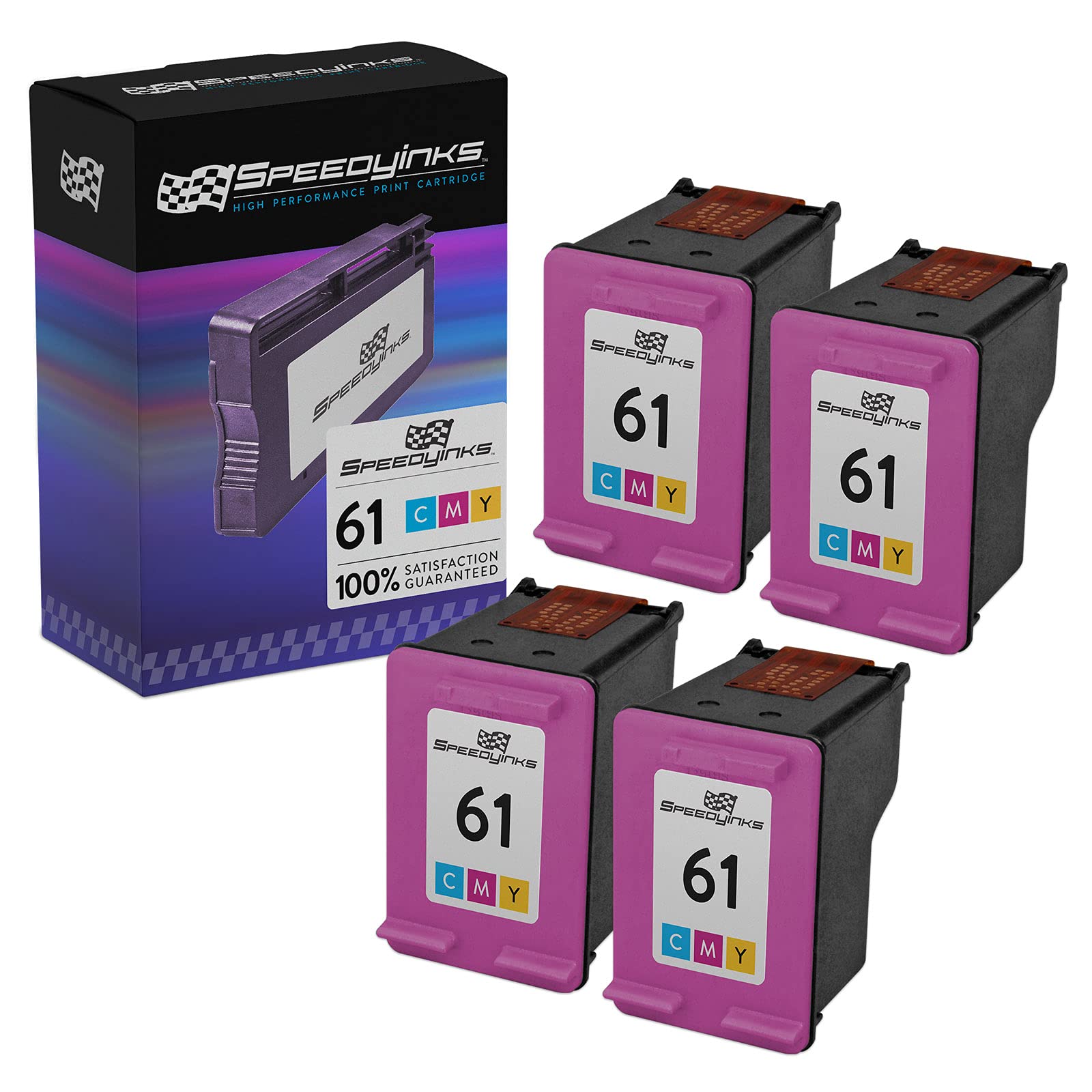 High-Quality Remanufactured HP 61 Ink Cartridge Replacement (4-Pack, Color) - Compatible with HP Deskjet 1000 & More | Reliable Printing for Home, Office & School Projects