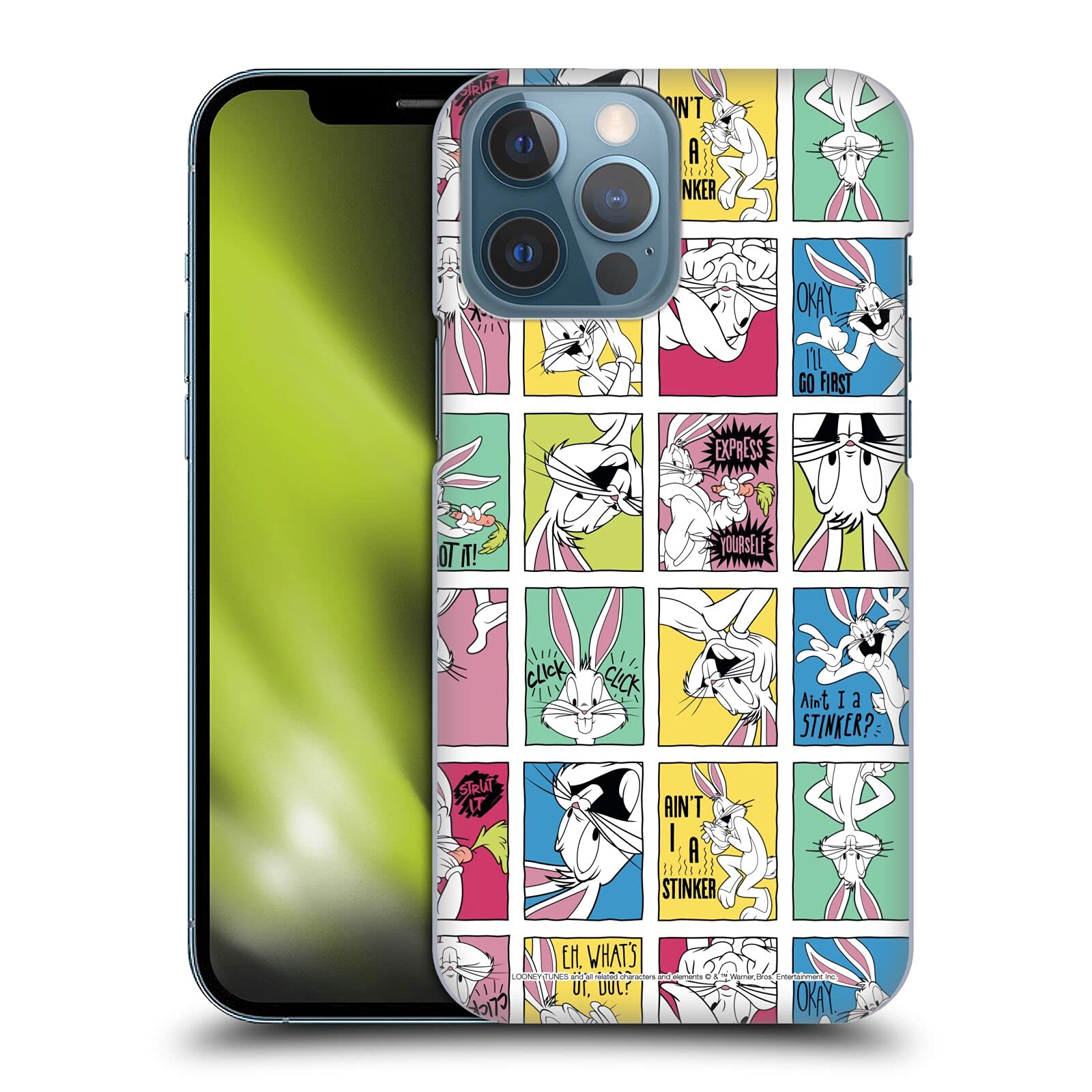 Official Looney Tunes Bugs Bunny Hard Back Phone Case for iPhone 13 Pro Max - Durable Comic Design Protection - Perfect for Fans, Gifts & Everyday Use