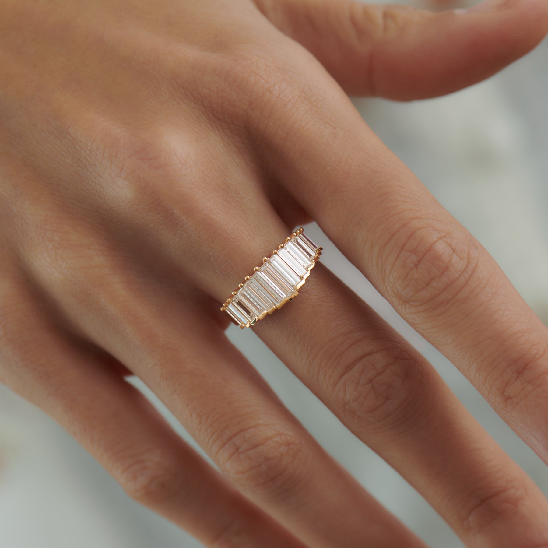 Exquisite Custom Baguette Diamond Ring - Unique One-of-a-Kind Jewelry for Engagement, Anniversary & Special Occasions