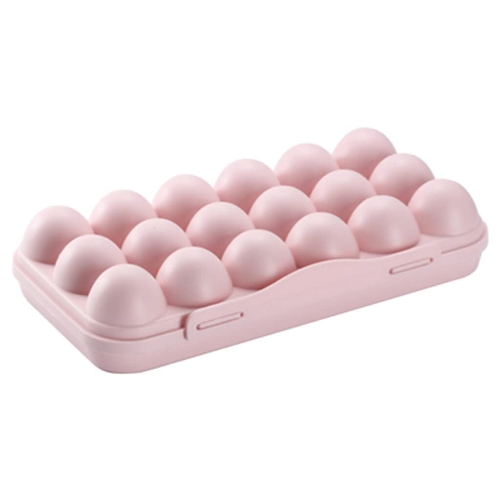 Double Layer Refrigerator Organizer - 18 Egg Storage Container with Tray, Food & Vegetable Storage Basket, Space Saving Kitchen Organizer (2-Pack, Baby Pink) - Perfect for Fridge Organization, Meal Prep & Fresh Produce Storage