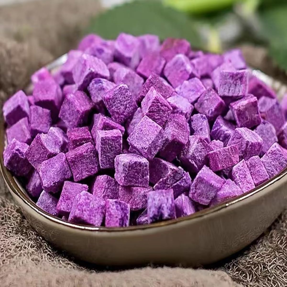 Organic Dried Purple Sweet Potatoes 3.5oz - Healthy Vegan Snack, Gluten-Free Dried Vegetables, All-Natural Sweet Potato Chips for Baking, Decorations & Porridge - Perfect for On-the-Go Snacking, Trail Mix & Healthy Breakfast Toppings