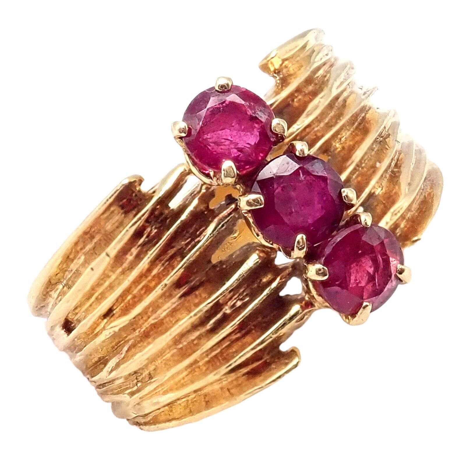 Authentic Vintage Cartier 18k Yellow Gold Ruby Ring for Women - Luxury Jewelry Gift for Anniversary, Engagement & Special Occasions