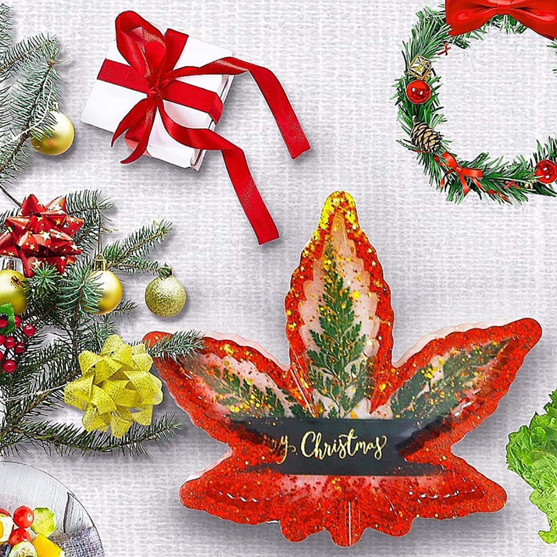 Large Leaf Silicone Resin Mold - Epoxy Ashtray & Jewelry Storage Box - DIY Maple Leaf Rolling Tray for Home Decor | Perfect for Craft Gifts, Resin Art Projects & Smoking Accessories
