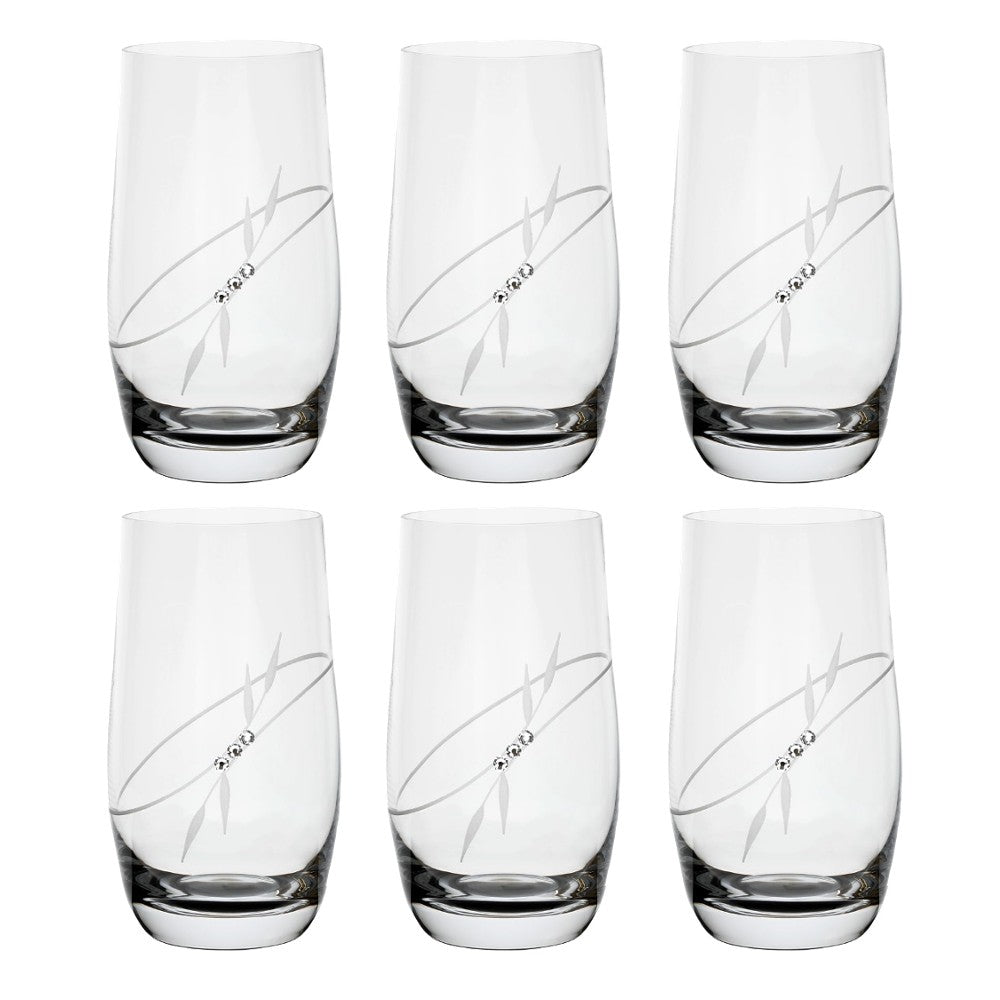 390ML 6PC Highball Glasses Set - Premium Crystal Clear Drinking Glasses for Cocktails, Whiskey, Iced Tea - Perfect for Home Bar, Parties & Restaurants