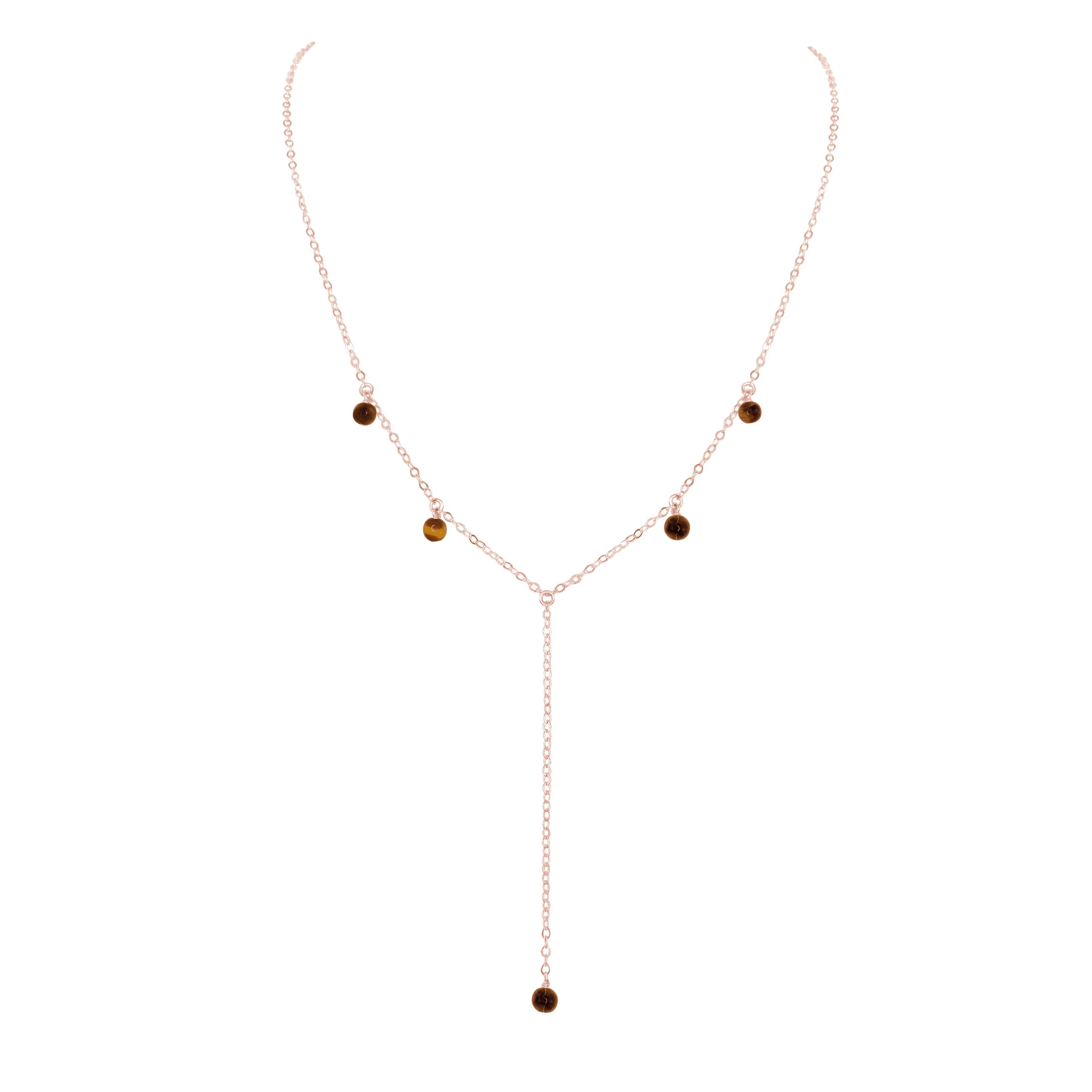 Tiger's Eye Crystal Boho Lariat Necklace - Natural Stone Jewelry for Women | Elegant Layered Statement Piece for Boho Fashion, Spiritual Healing & Everyday Wear