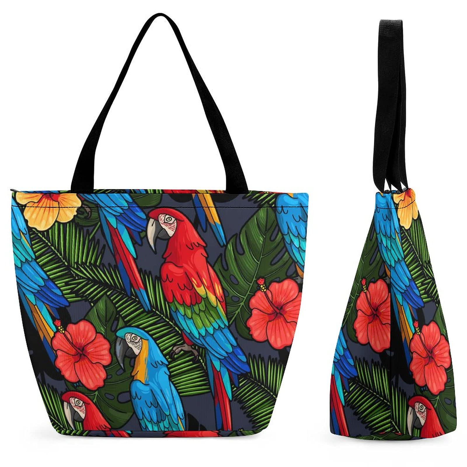 Stylish Women's Parrot Print Tote Shoulder Bag - Fashionable Handbag for Shopping, Work & Travel | Trendy Accessory for Everyday Use
