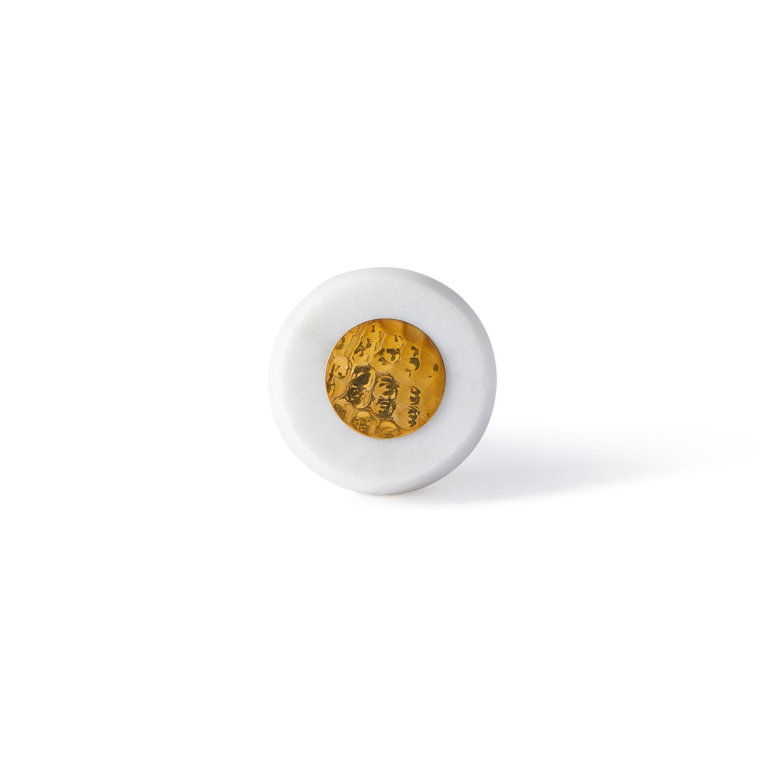 Ara White Press Knob 4cm - Premium Cabinet Hardware for Kitchen & Bathroom - Durable and Stylish Push Button for Drawers and Cabinets